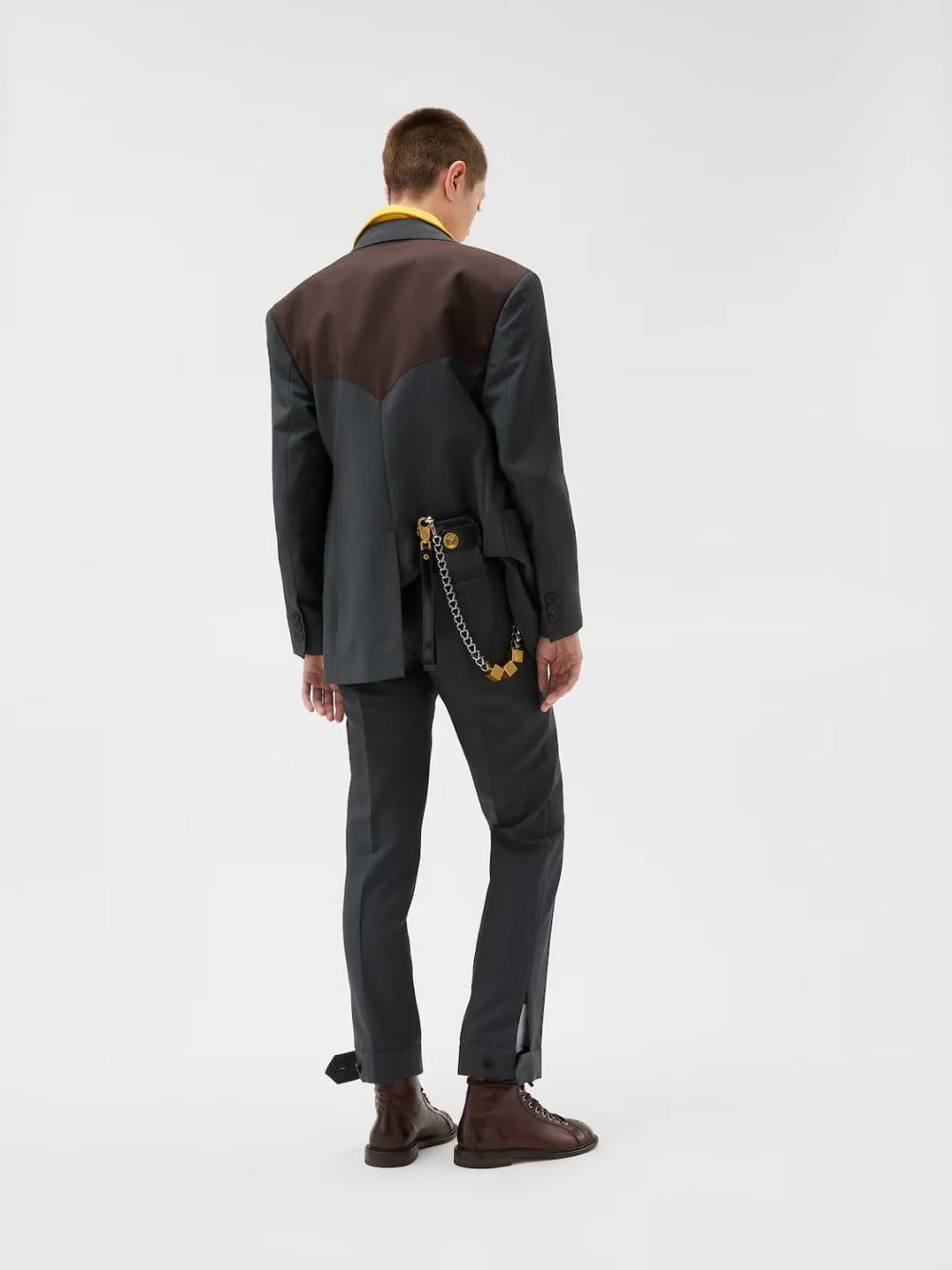Grey Wool-Mohair Straight Formal Trousers - Image 4