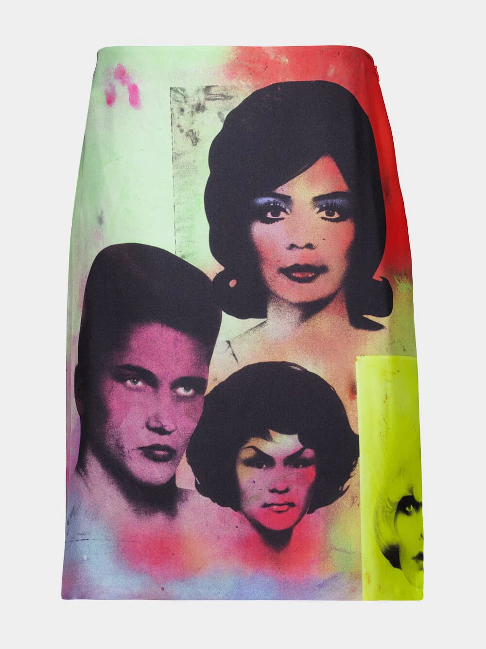 Printed Silk Twill Pencil Skirt