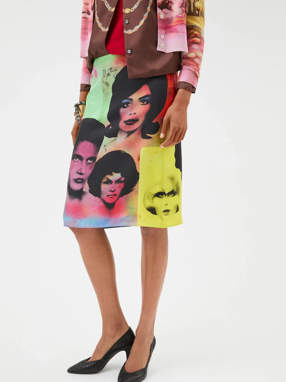 Printed Silk Twill Pencil Skirt - Image 2