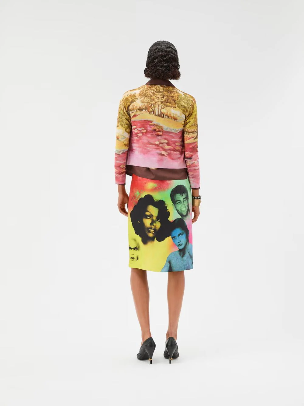 Printed Silk Twill Pencil Skirt - Image 4