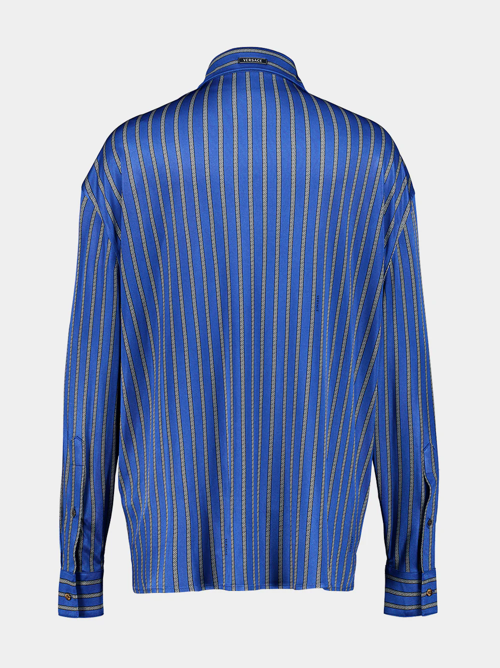 Blue Greca Viscose Shirt - Image 3