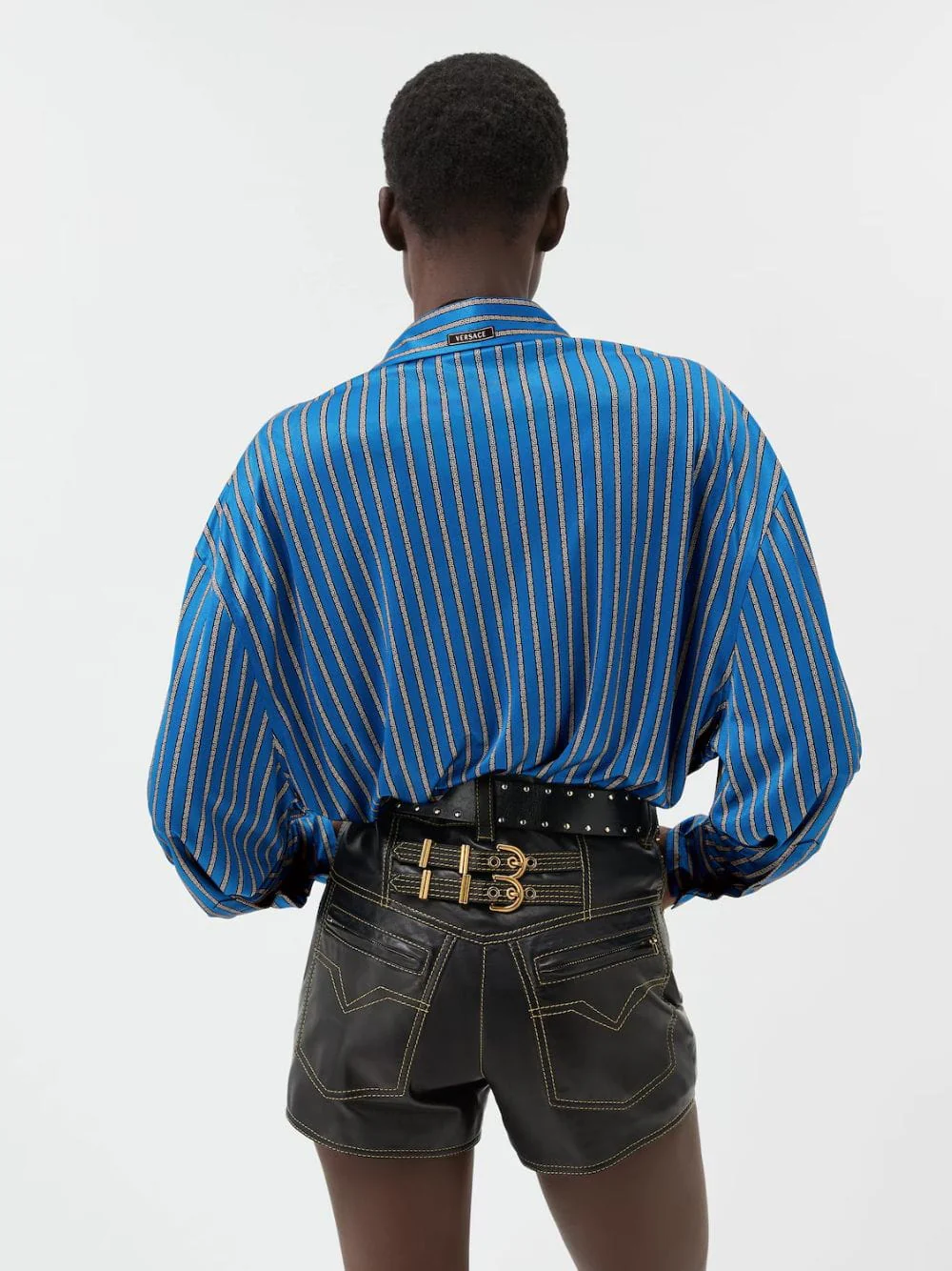 Blue Greca Viscose Shirt - Image 4