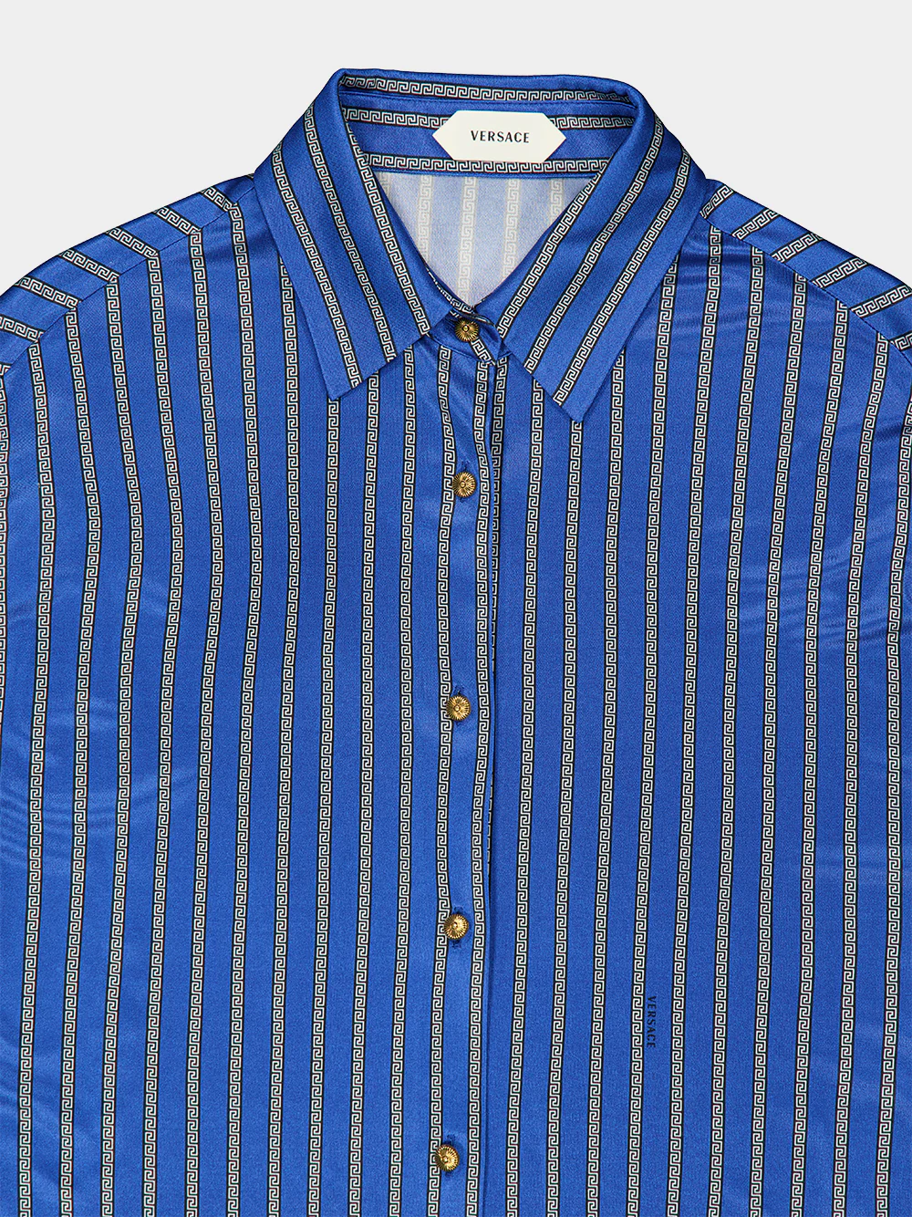 Blue Greca Viscose Shirt - Image 5