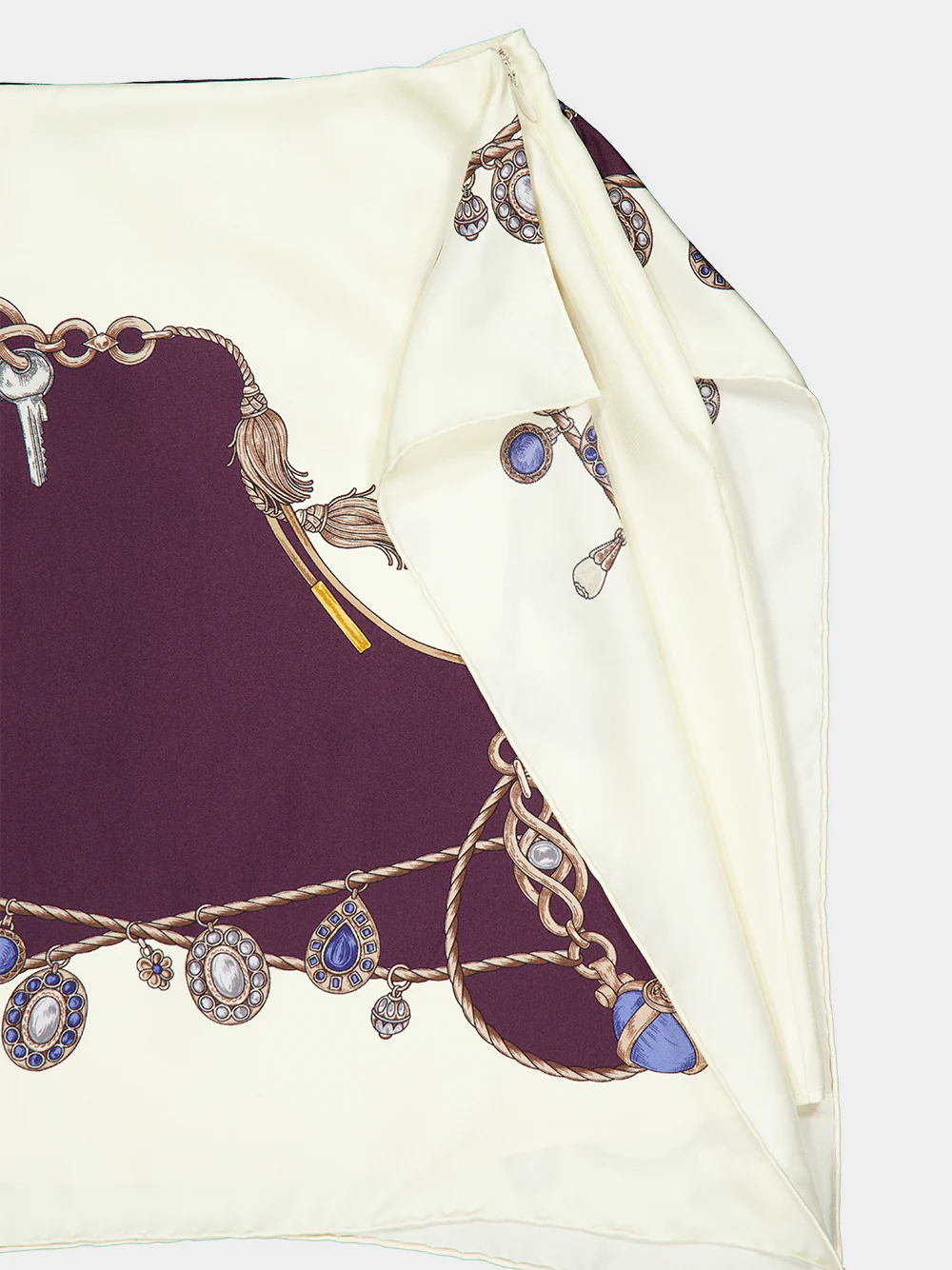 Burgundy Stolen Jewels Silk Mini Skirt - Image 6