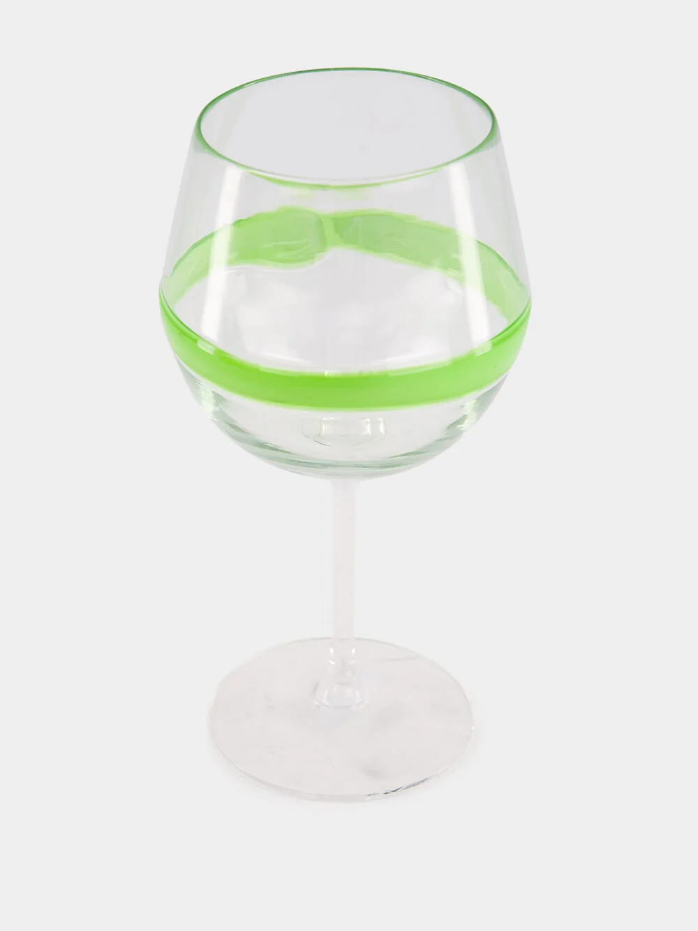 Green Stripe Design Wine Glass - Image 2
