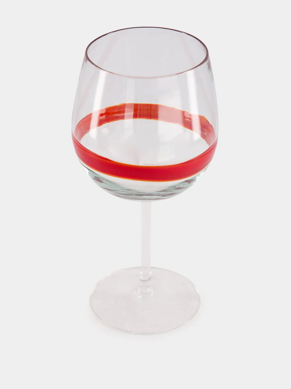 Red Stripe Design Wine Glass - Image 2