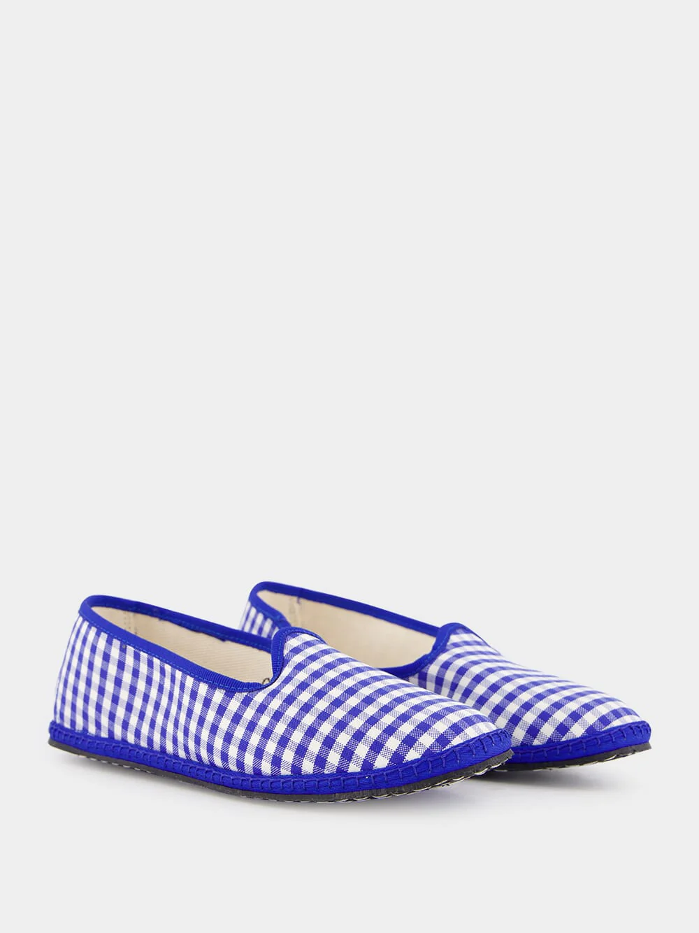 Blue Checked Slip-On Loafers - Image 3