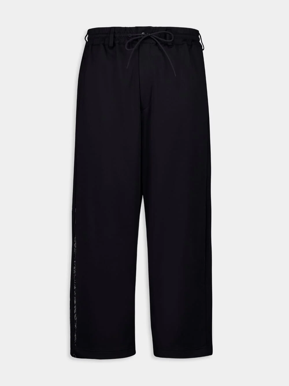 Black 3-Stripes Mesh Casual Trousers