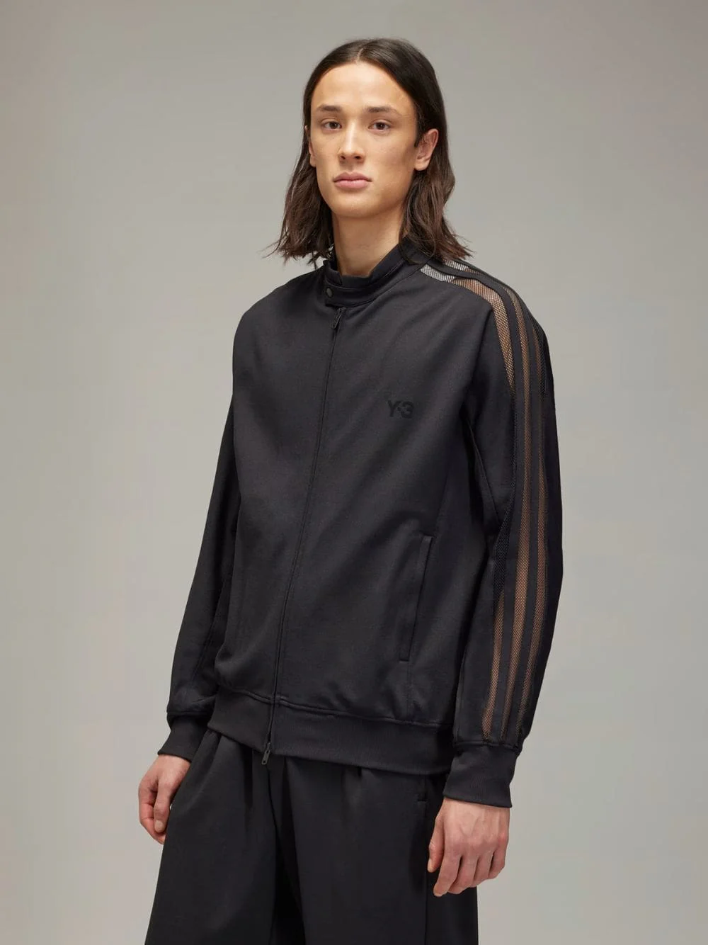Black 3-Stripes Mesh Track Jacket - Image 2