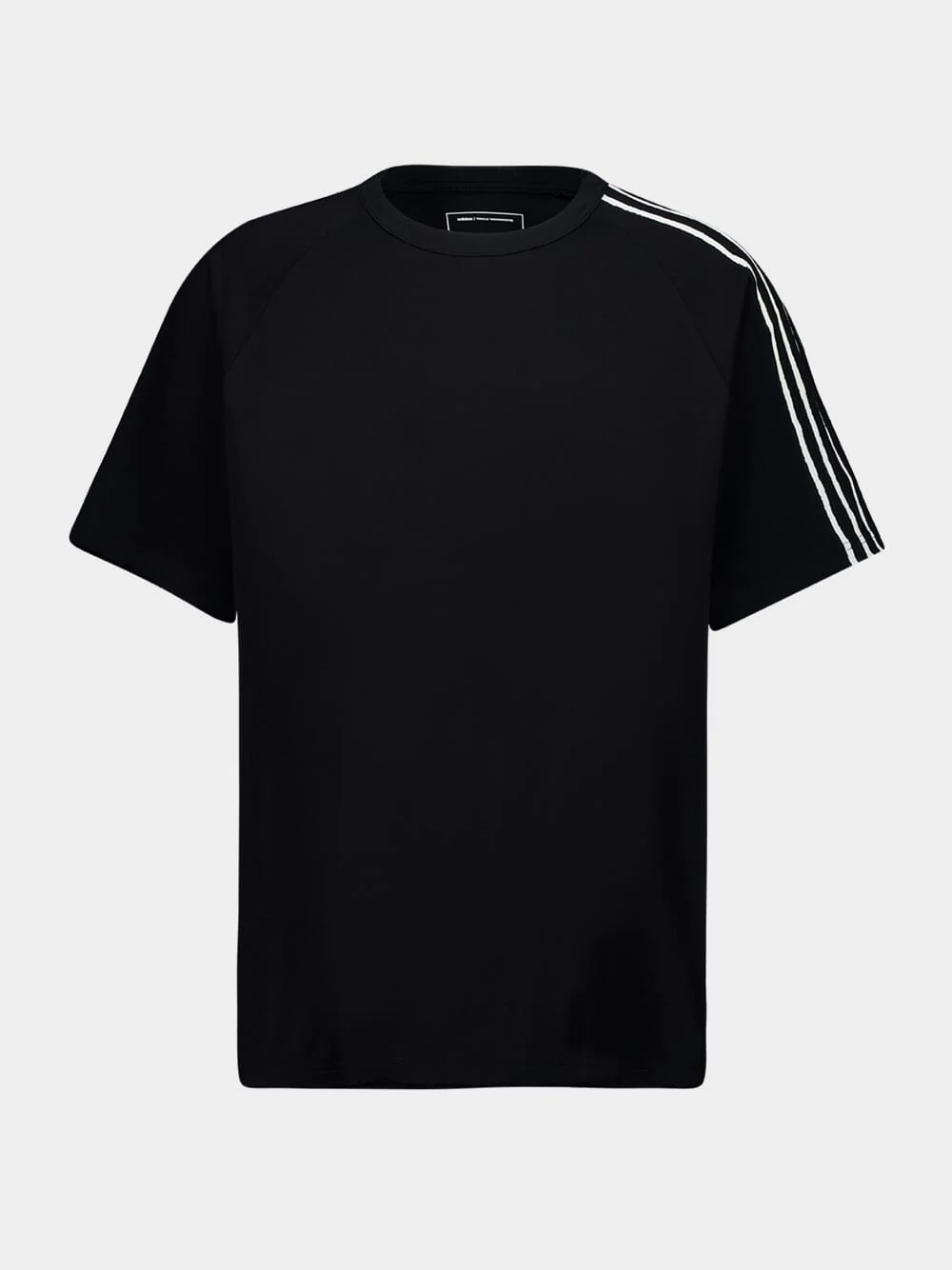 Black 3-Stripes Raw Edge T-Shirt - Image 2