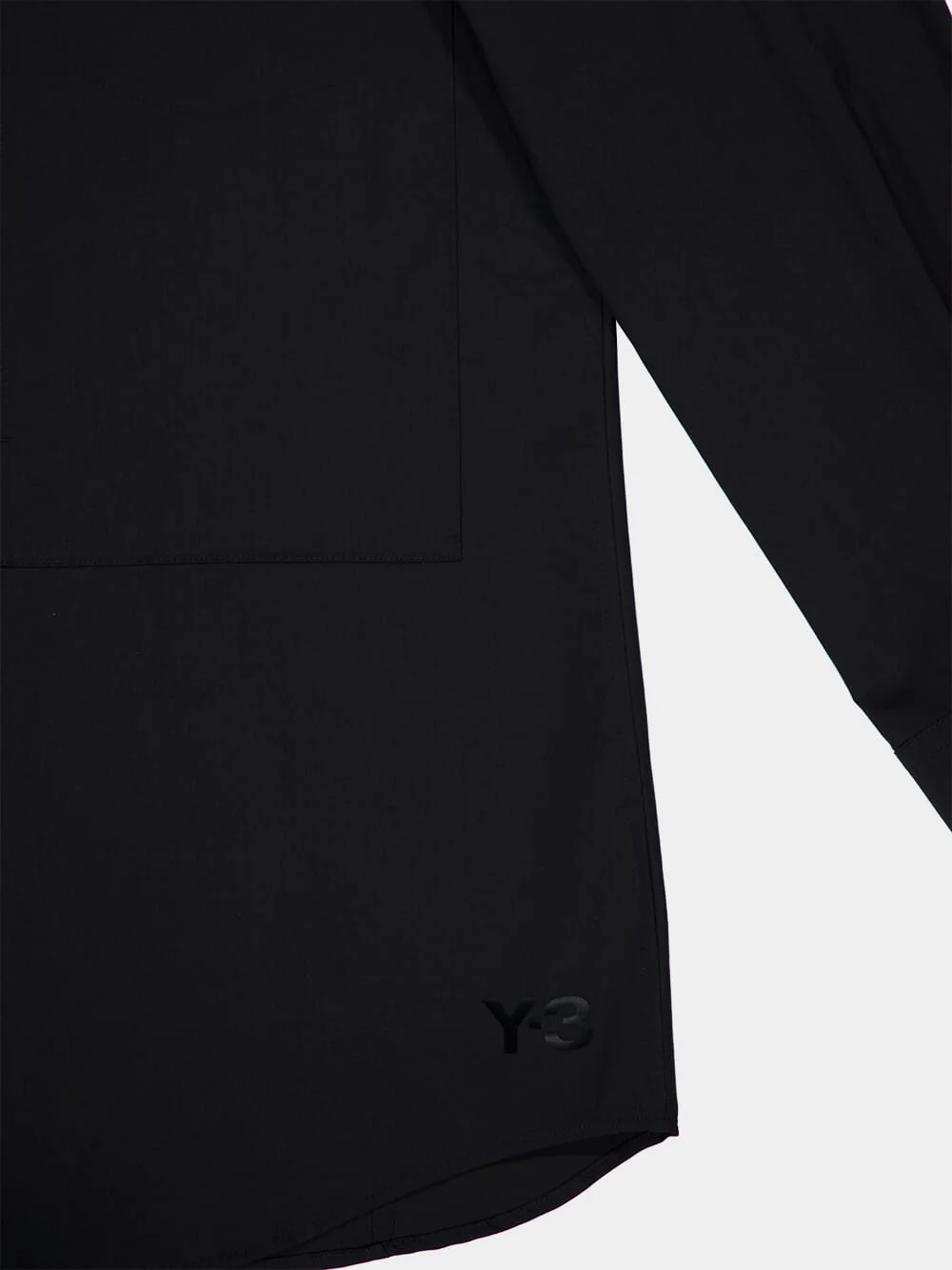Black Cotton Sport Shirt with Chest Pocket - Image 3