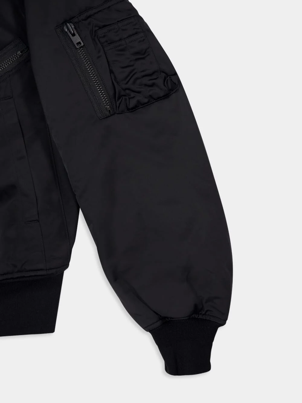 Black Nylon Bomber Jacket - Image 7