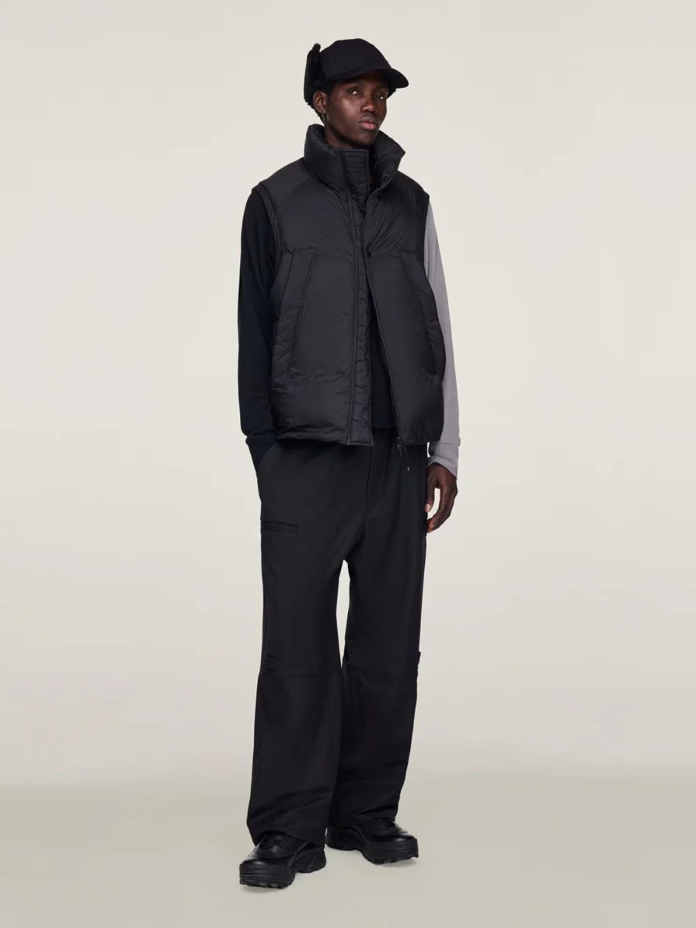 Black Nylon Padded Vest