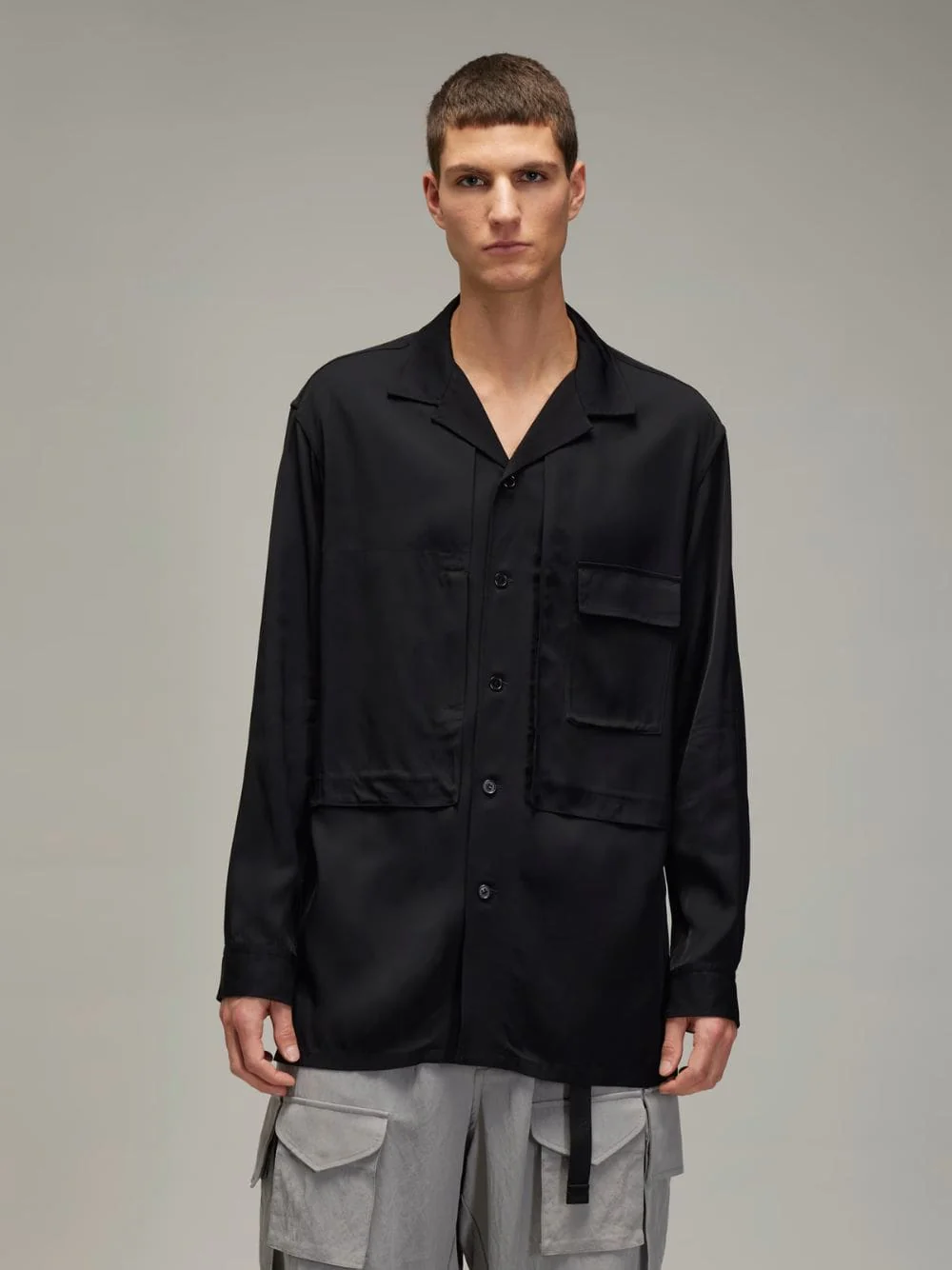 Black Rayon Twill Shirt