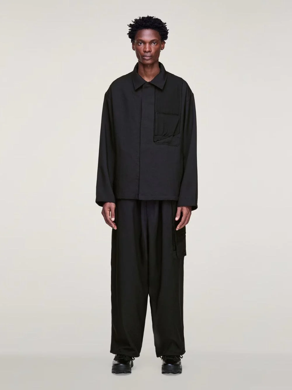 Black Sport Uniform Straight-Leg Trousers