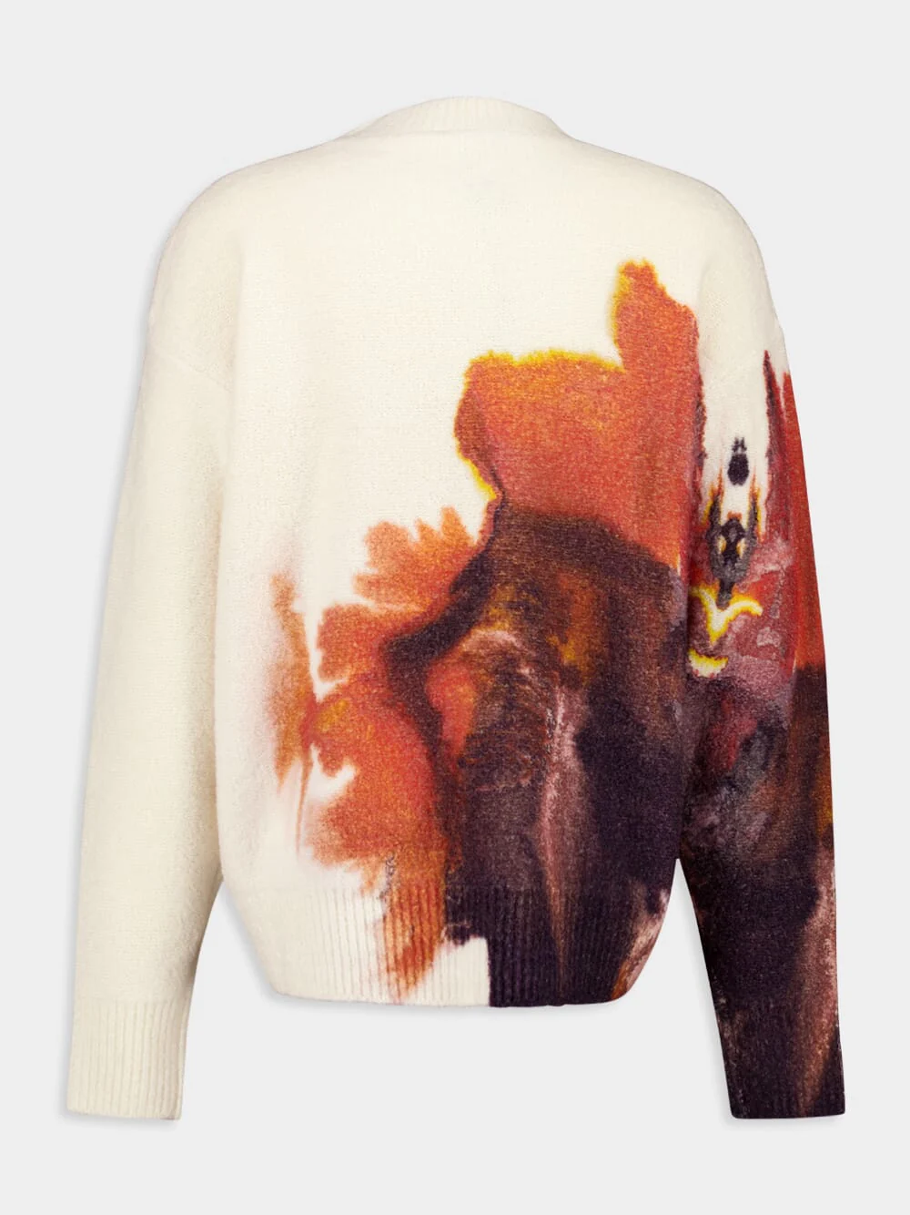 Core White AOP Knit Crew Sweater - Image 3