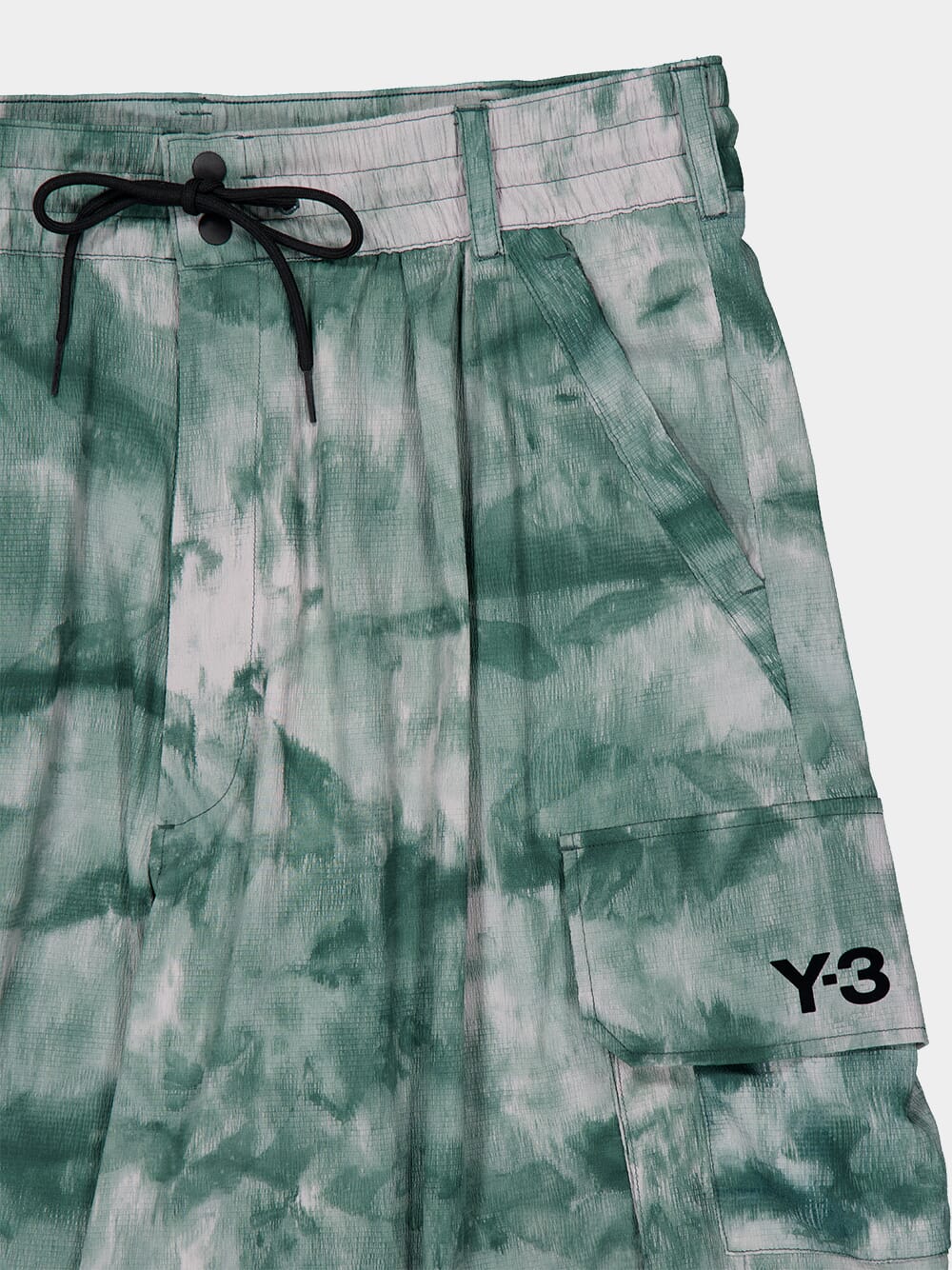 Green AOP Nylon Cargo Shorts - Image 3