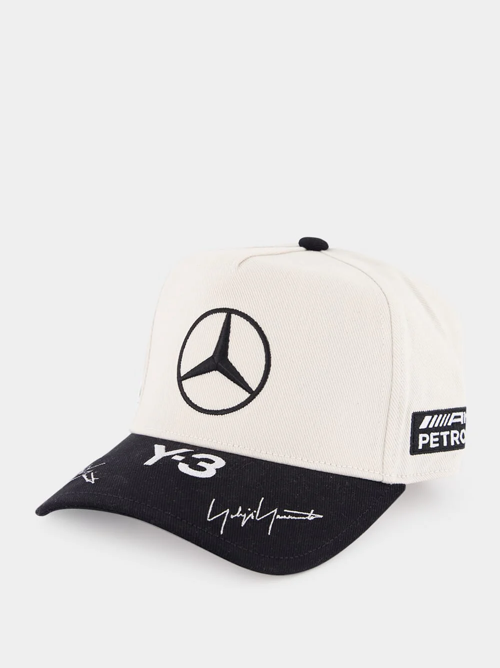 Talc and Black Logo Embroidered Cap