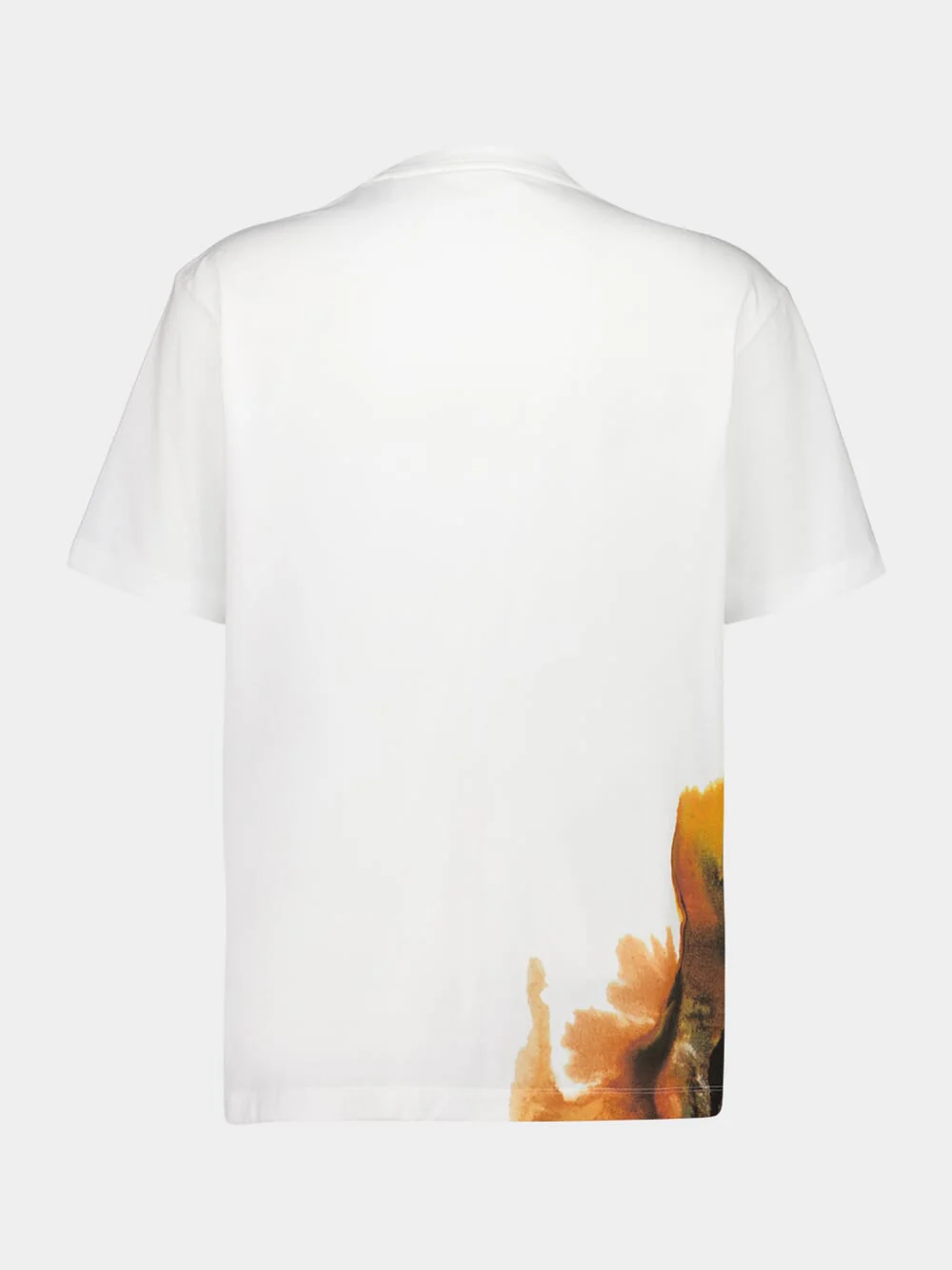 White Oversized T-Shirt with Amber Ink Print - Image 4