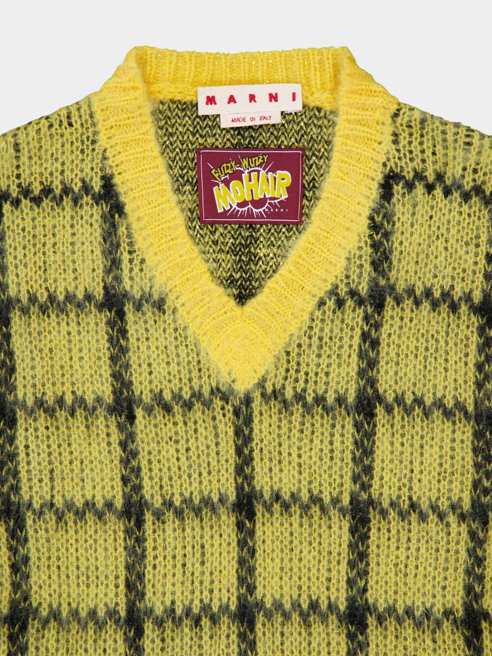 Yellow Checked Mohair Vest - Image 5