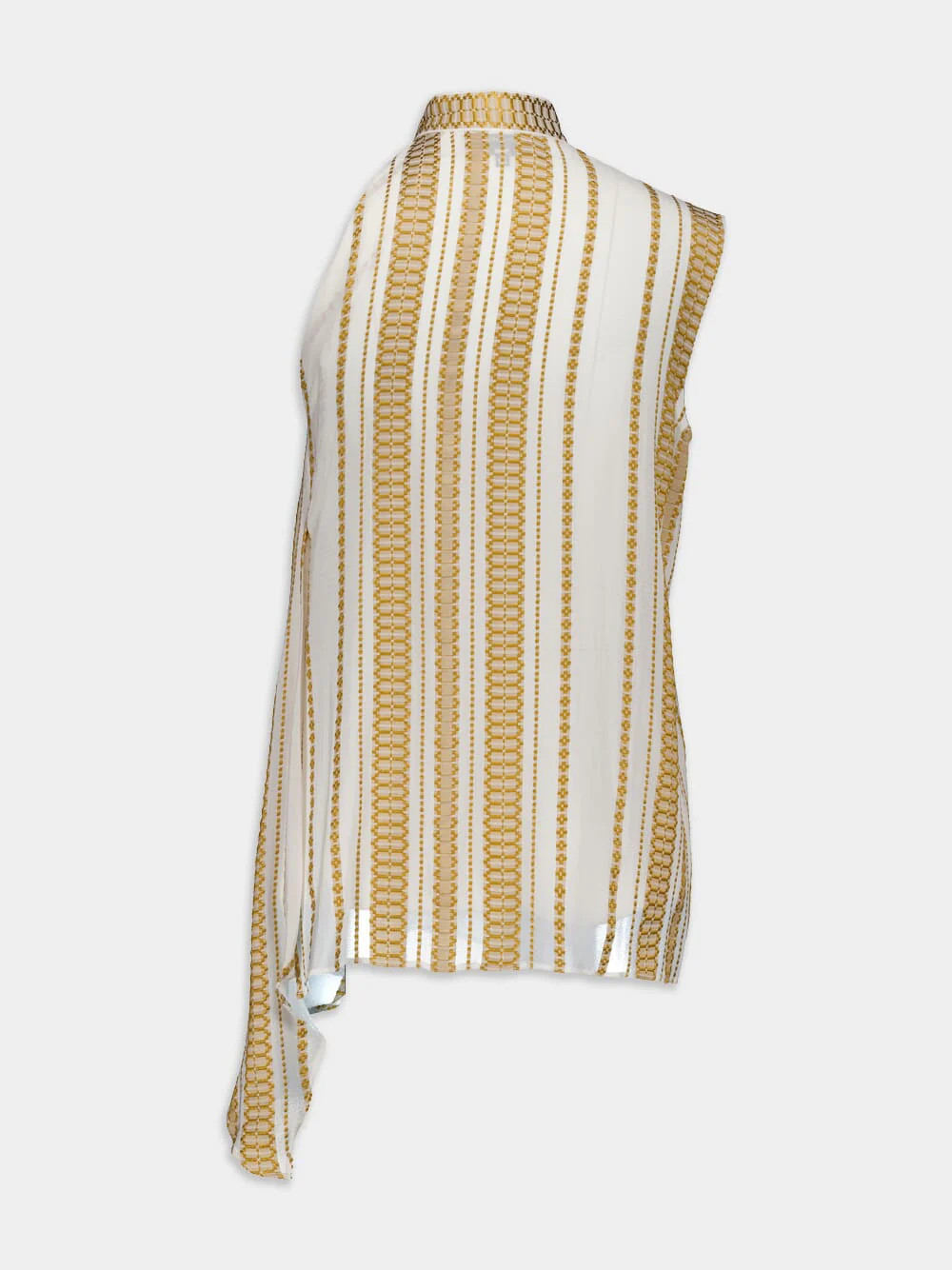 Aelo One Sleeve Asymetrical Silk Top - Image 3