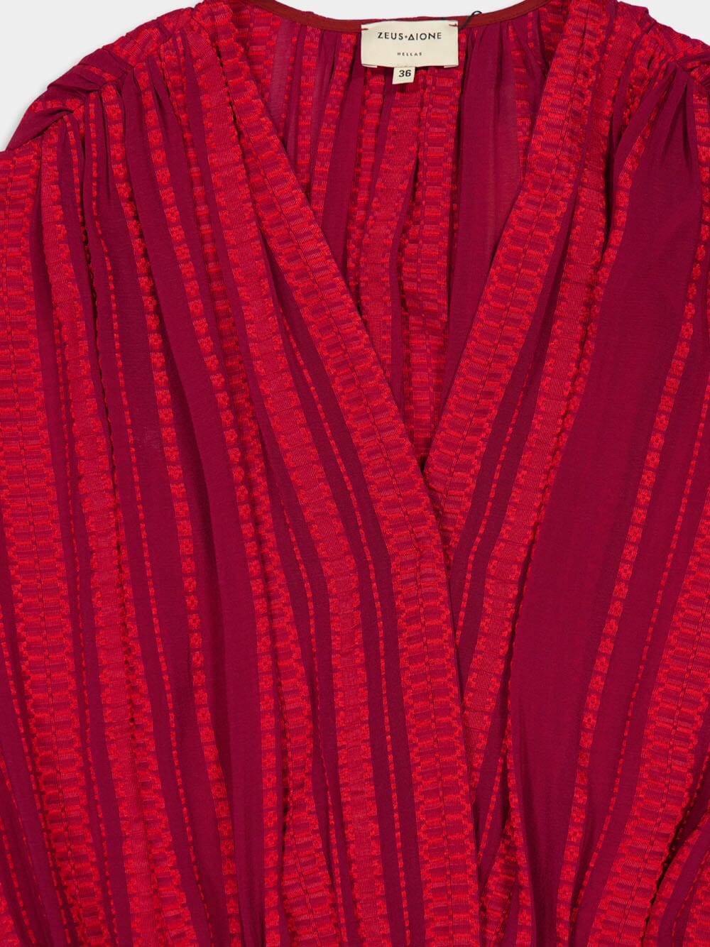 Burgundy Diktamo Textured Silk Bodysuit - Image 4