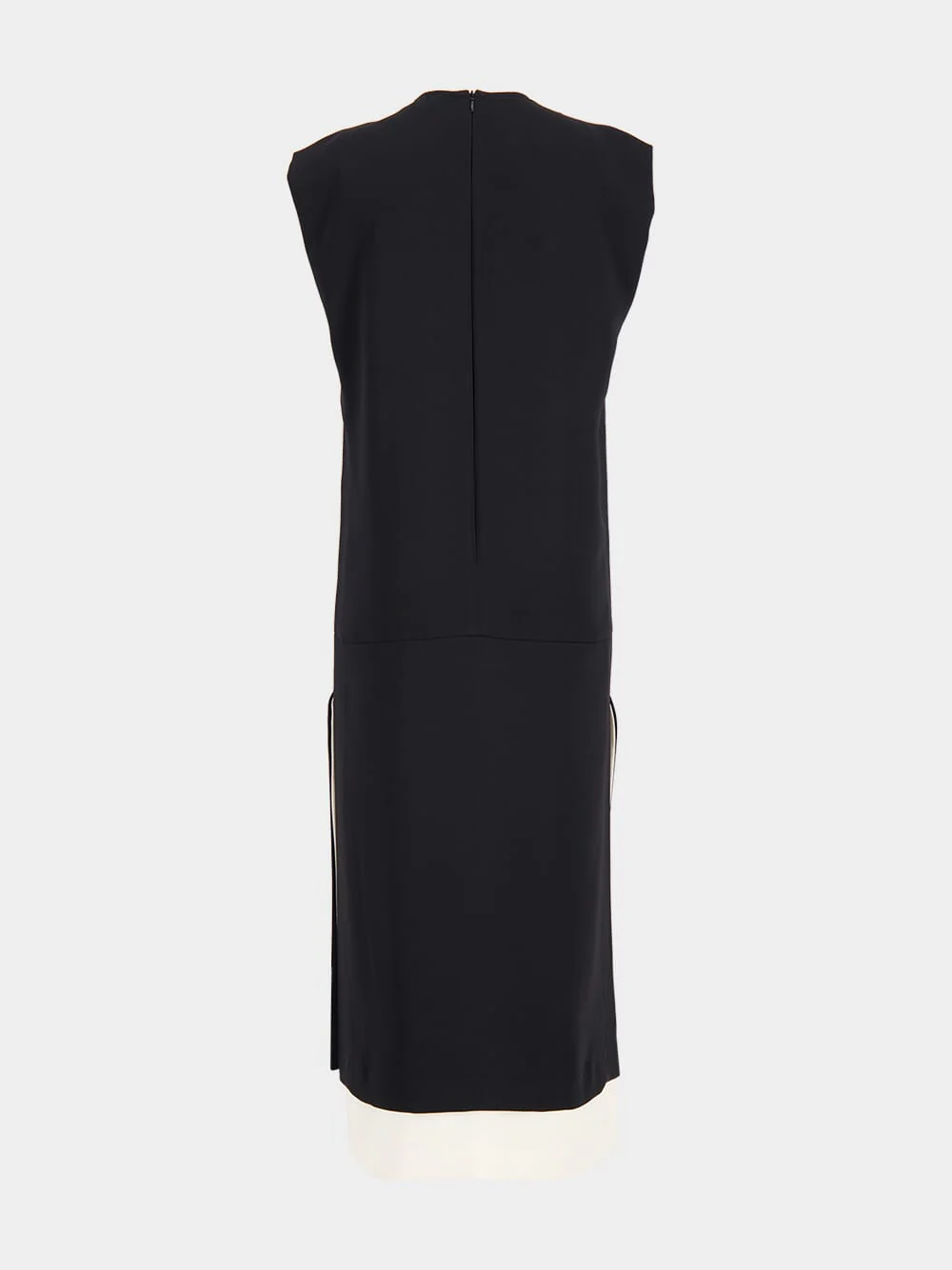 Black Bicolor V-Neck Midi Dress - Image 3