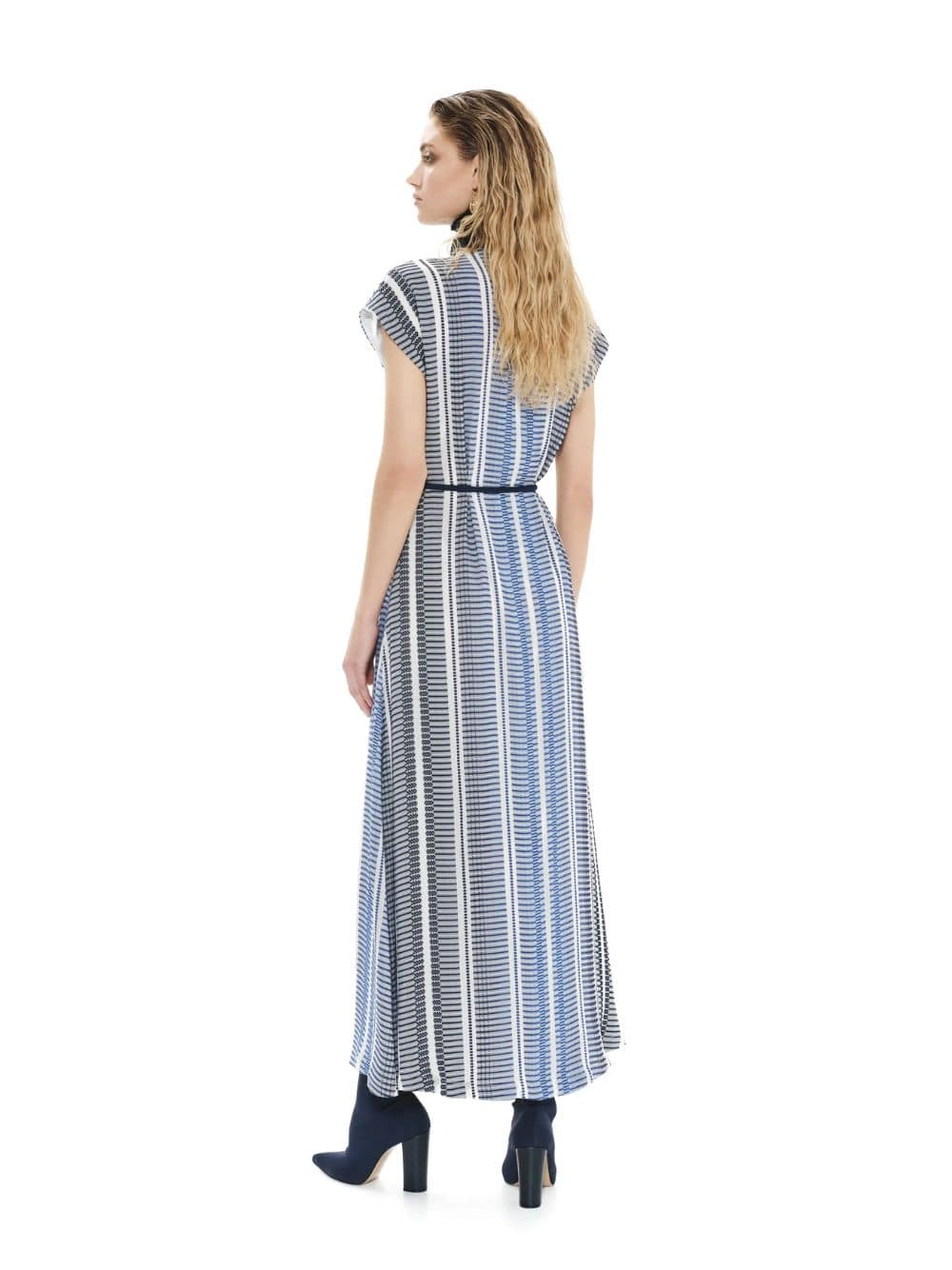 Blue Ziria Maxi Dress with Knitted Turtleneck - Image 4