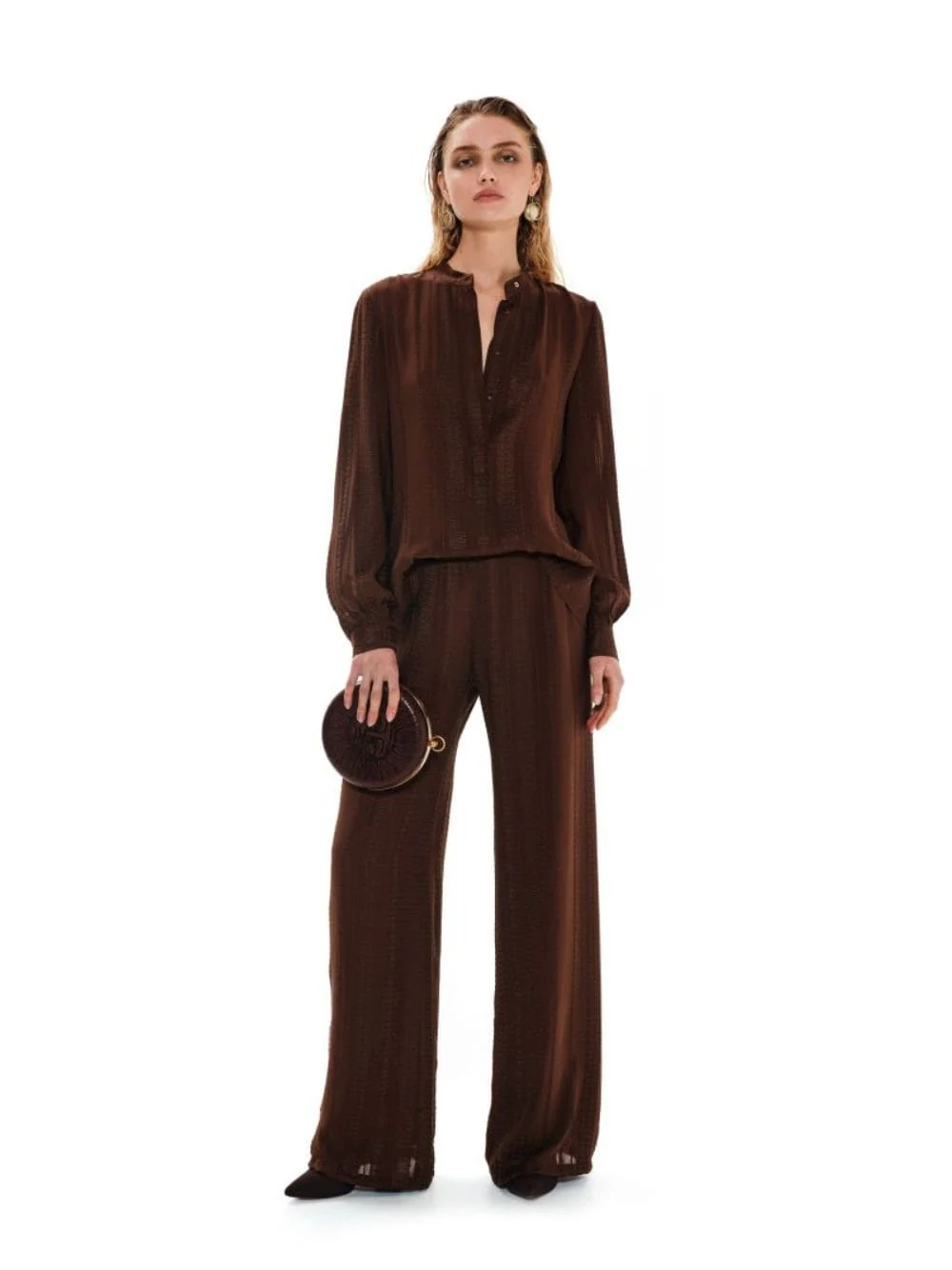 Brown Alcestes Signature Wide-Leg Trousers - Image 2