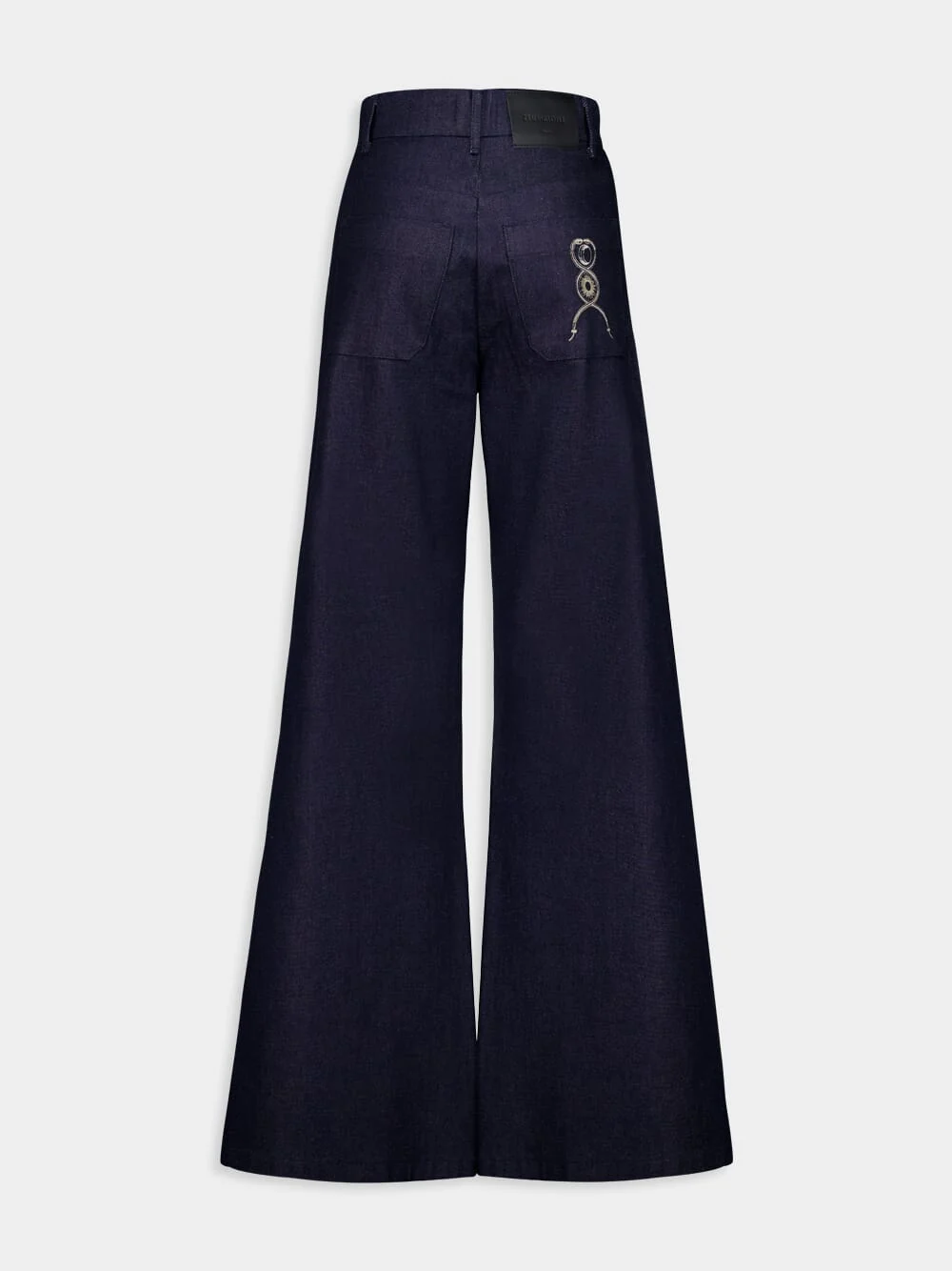 Uranus Embroidered High-Rise Flared Jeans - Image 3