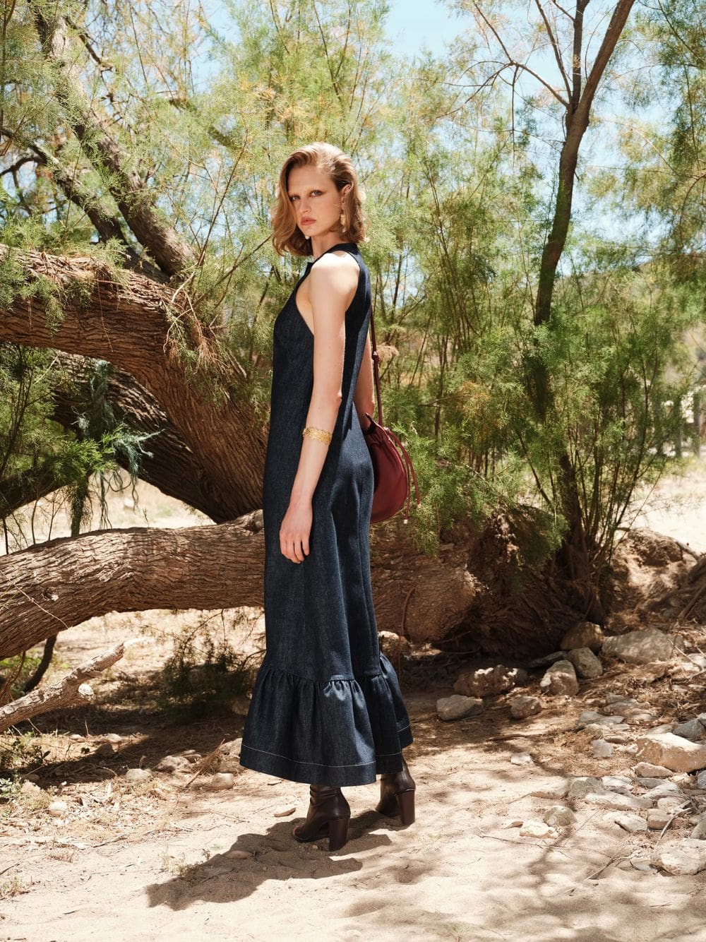 Denim Blue Daphne Sleeveless Maxi Dress - Image 3