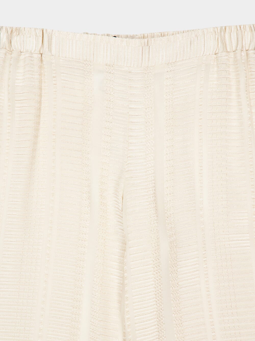 Ecru Alcestes Textured Silk Trousers - Image 3