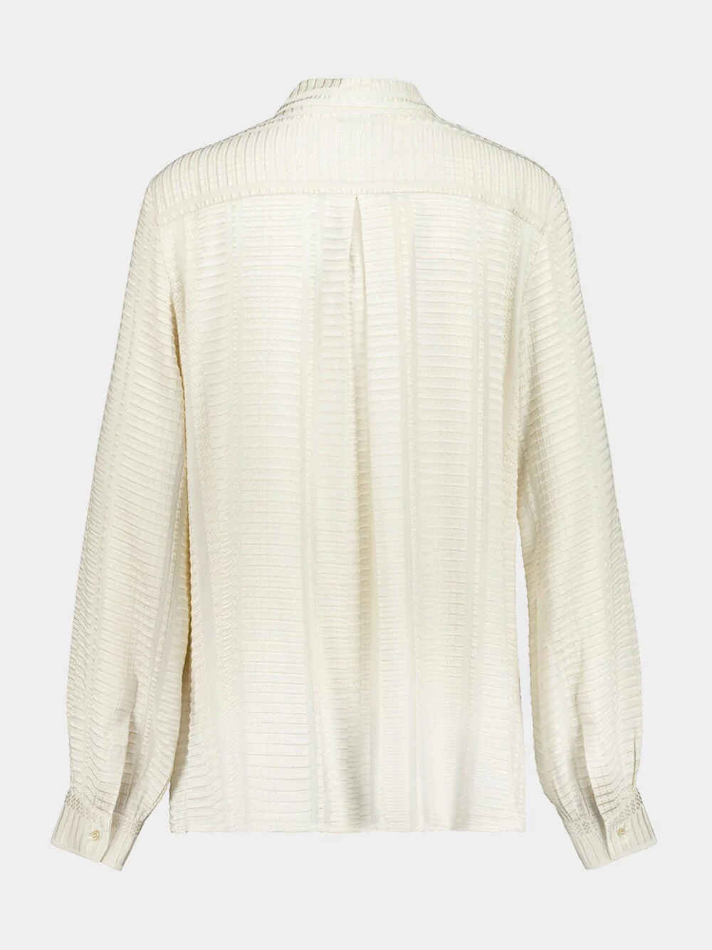 Ecru Hera Textured Silk Blouse - Image 4