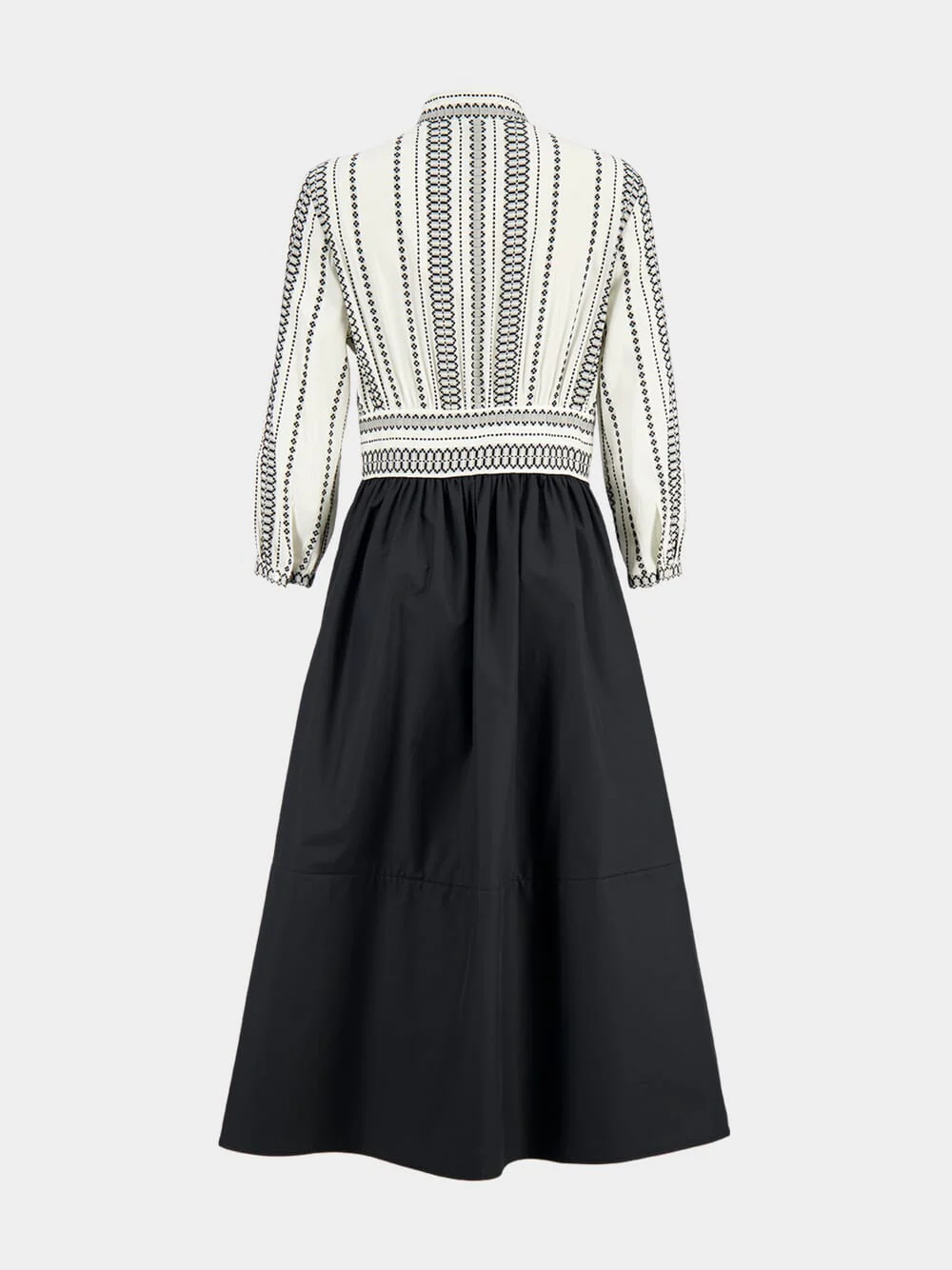 Halora Shirt Midi Dress in Black and Ivory - Image 3
