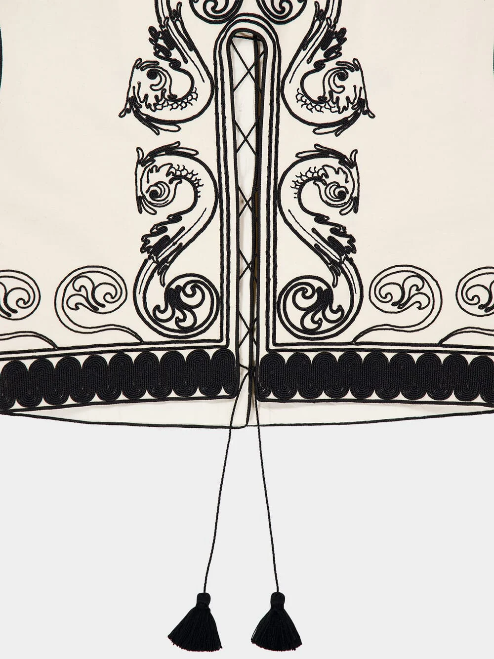 Ivory Kymata Embroidered Cotton Vest - Image 6