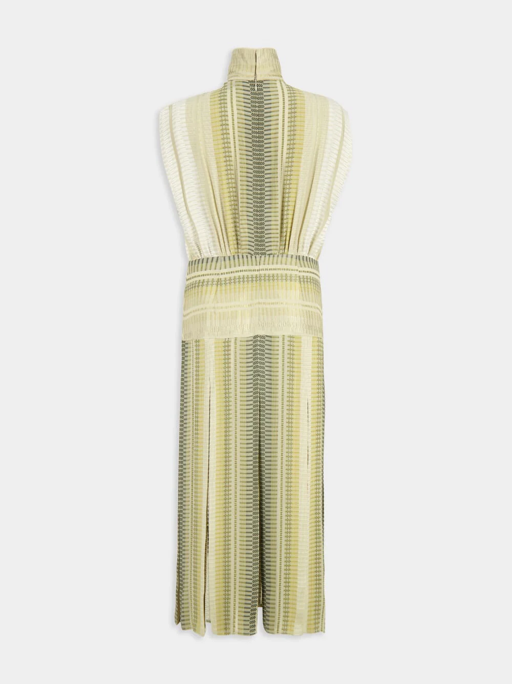 Khaki Beige Silk Therion Midi Dress - Image 3