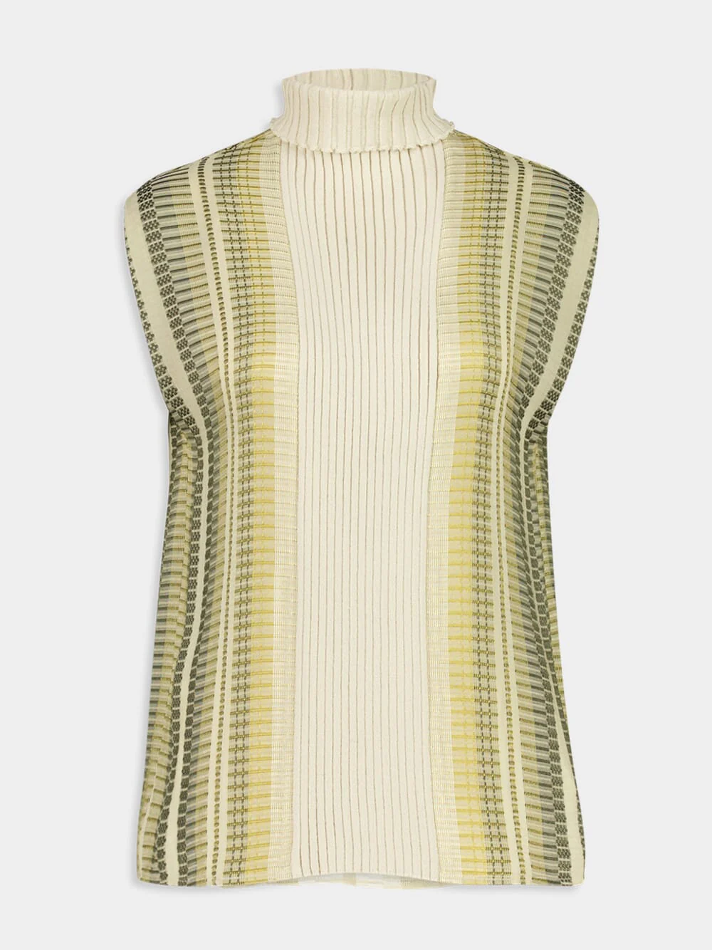 Khaki Hera Sleeveless Turtleneck Top