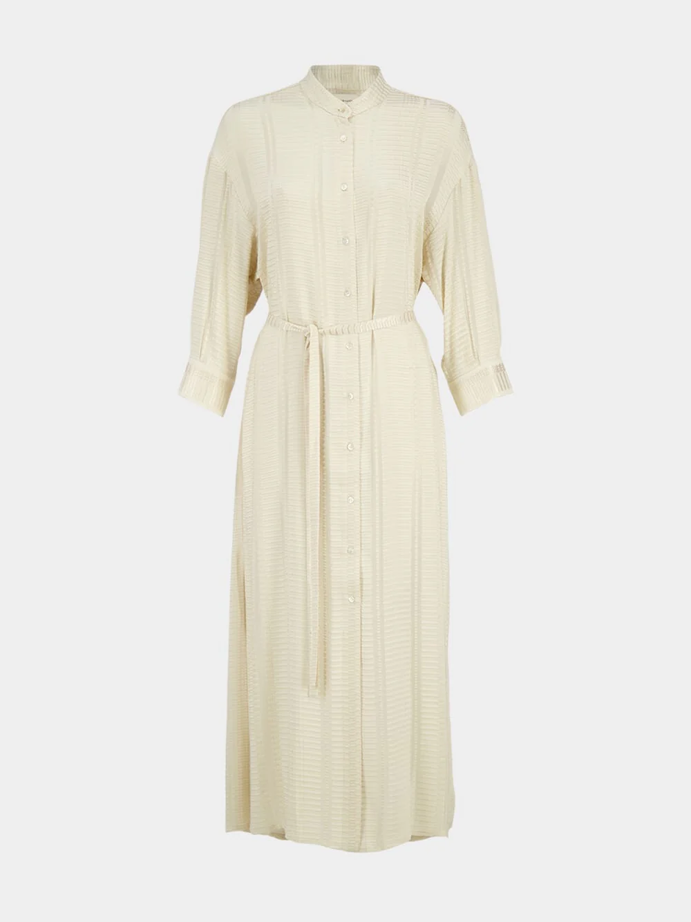 Maira Textured Silk Midi Dress in Ecru - Image 2