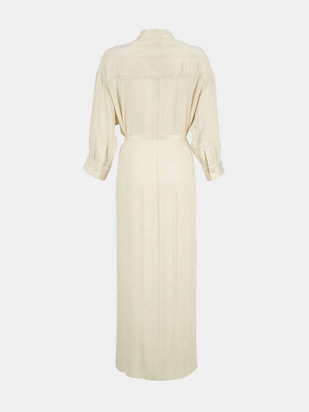 Maira Textured Silk Midi Dress in Ecru - Image 4