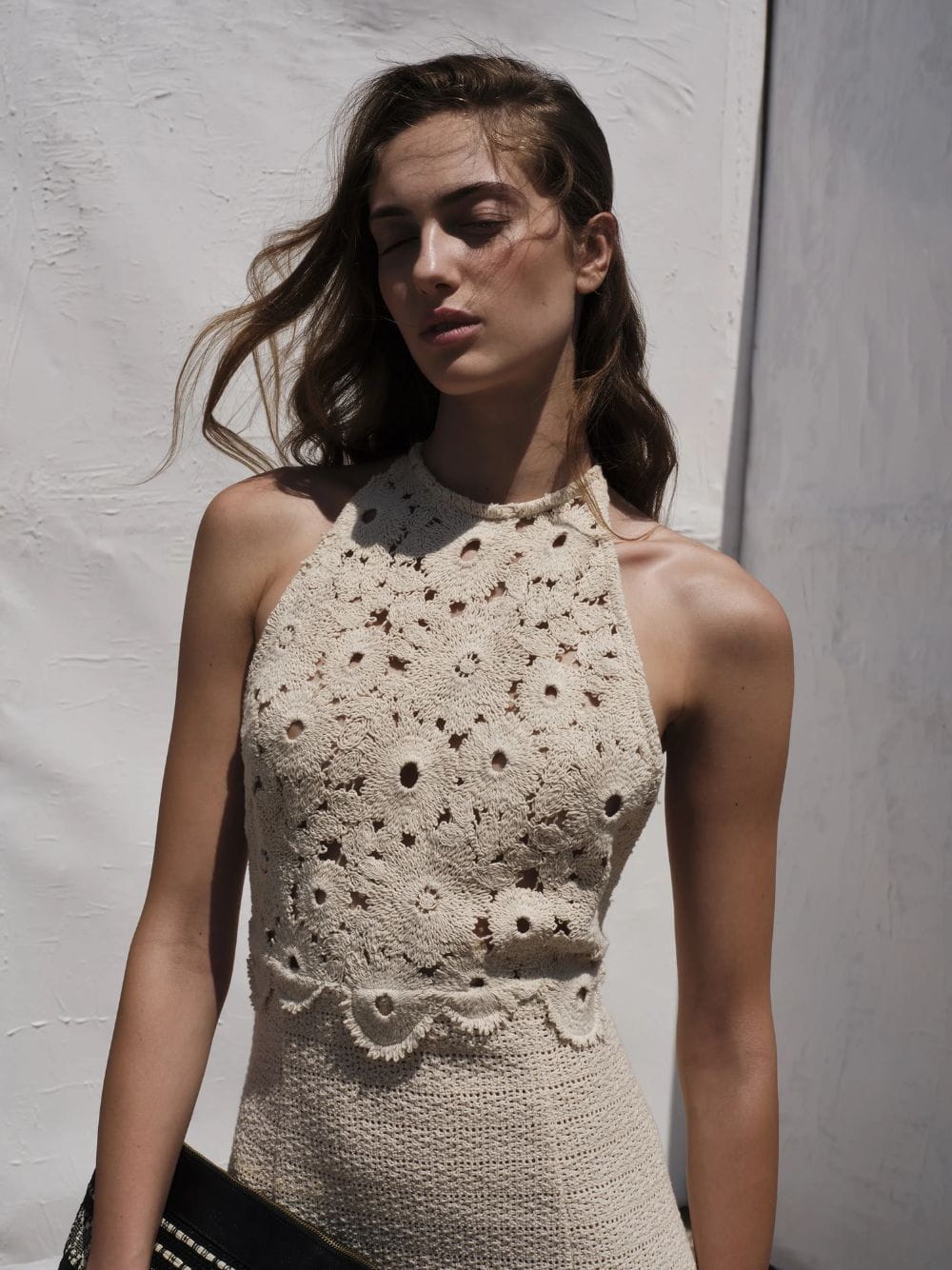 Serica Maxi Crochet Halterneck Dress