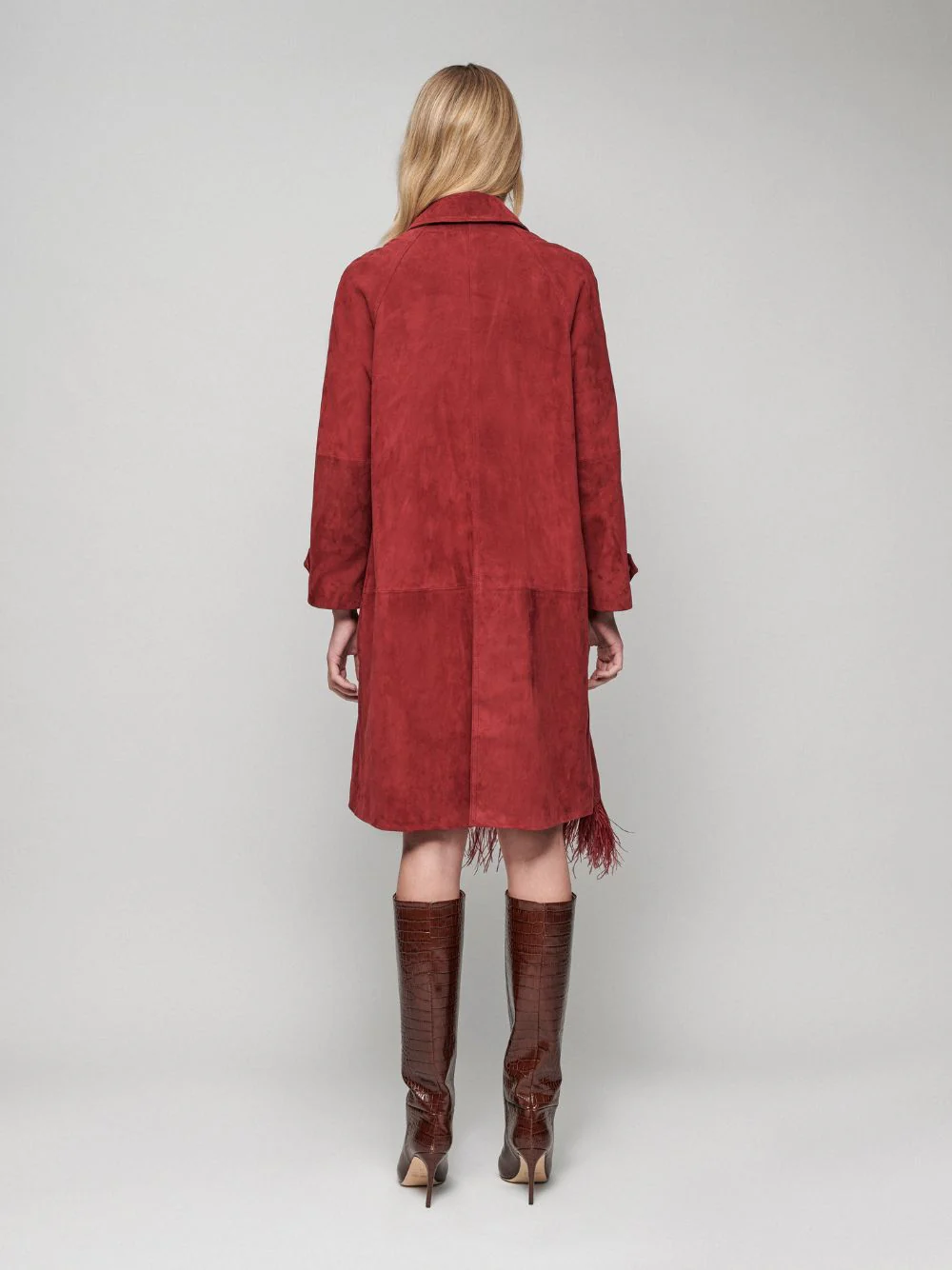 Zeus Suede Trench With Embellished Feathers - Image 4
