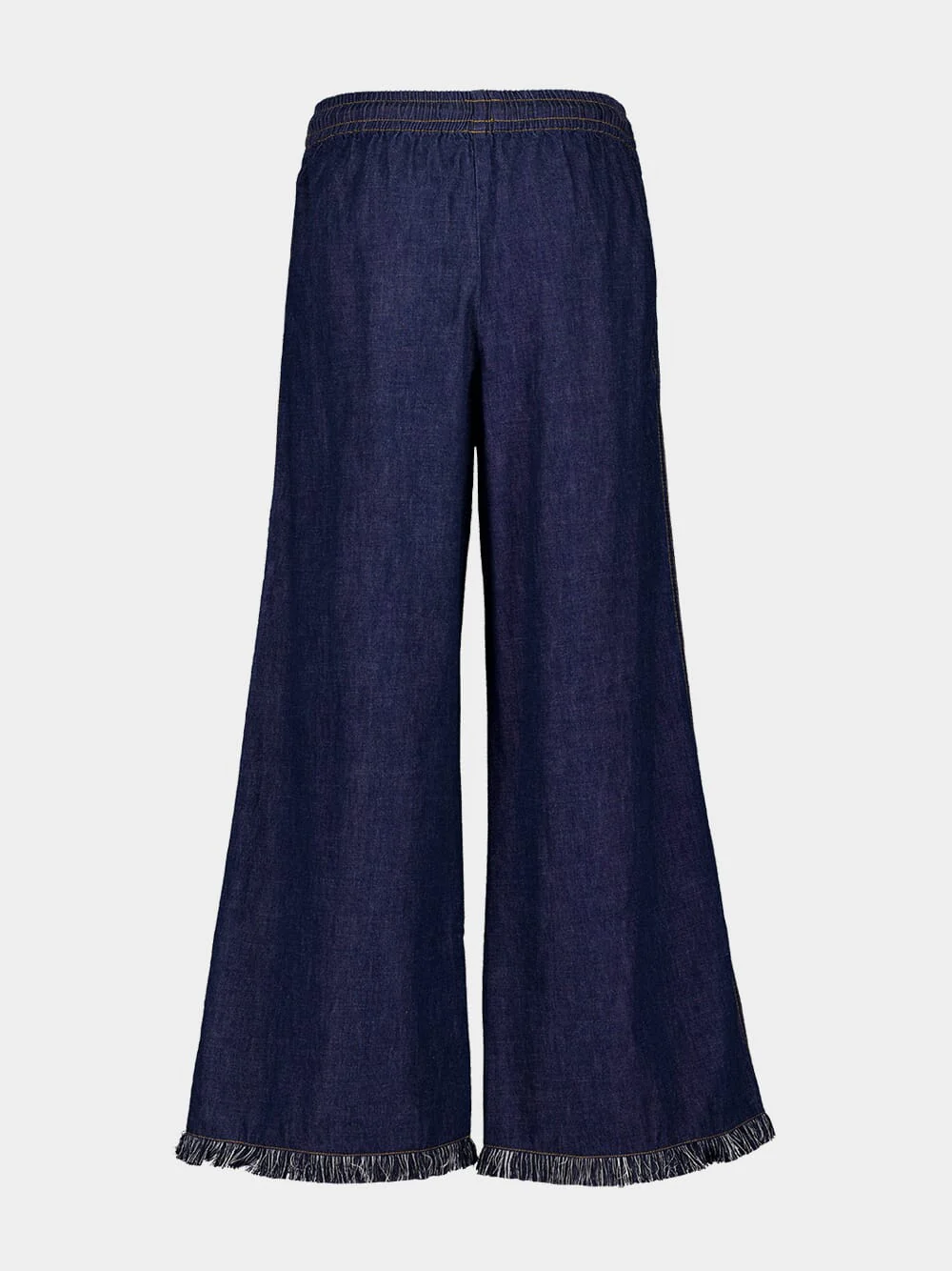 Atlantic Blue Wide Leg Trousers with Rhiannon Fringe - Image 2