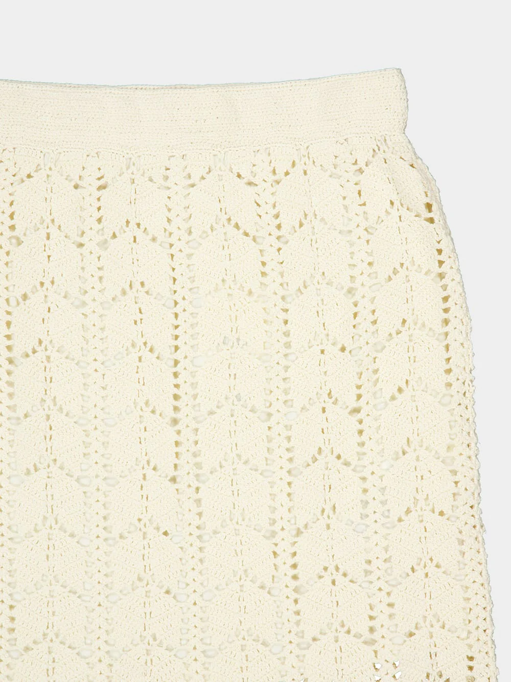 Awaken Cream Lace Crochet Cotton Midi Skirt - Image 3