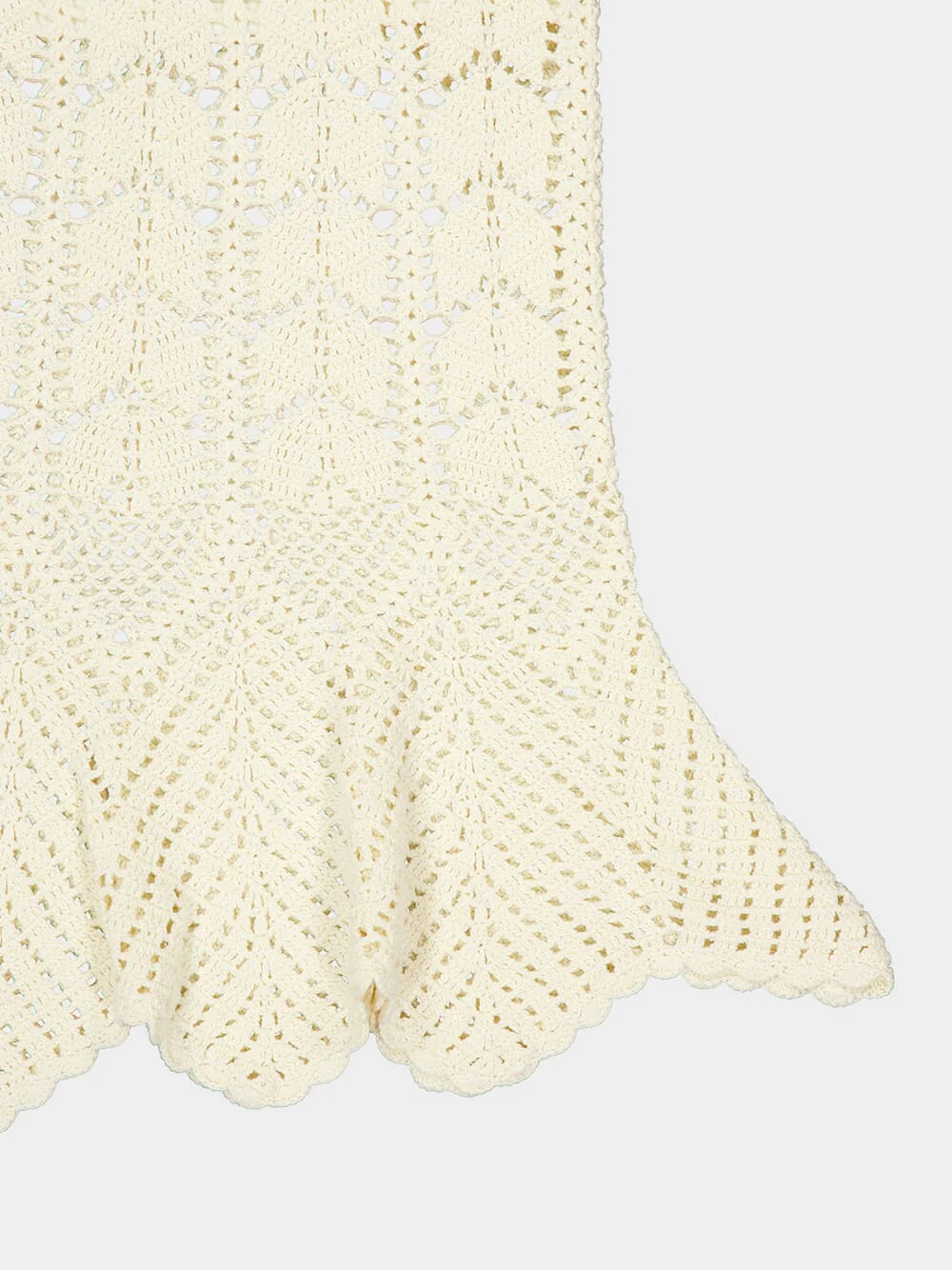 Awaken Cream Lace Crochet Cotton Midi Skirt - Image 4