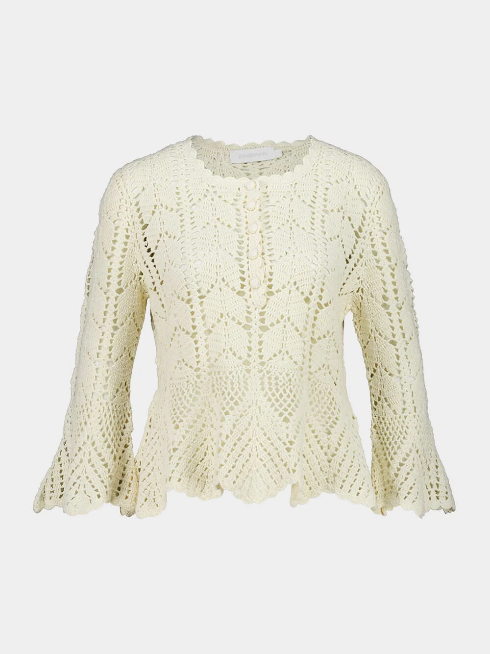 Awaken Cream Lace Crochet Peplum Top