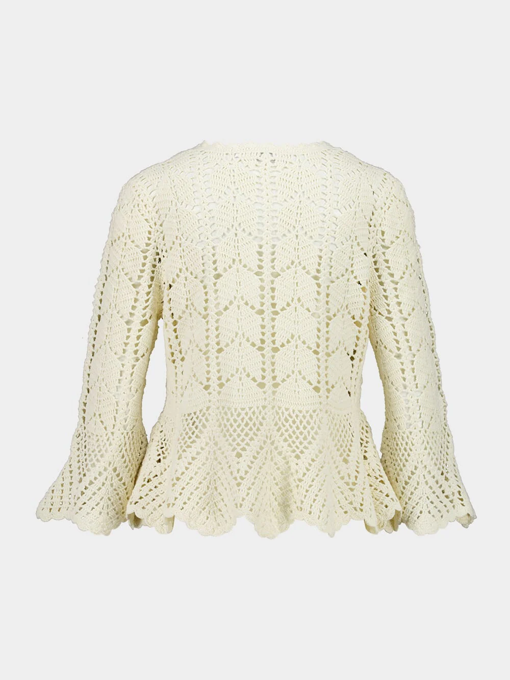 Awaken Cream Lace Crochet Peplum Top - Image 3