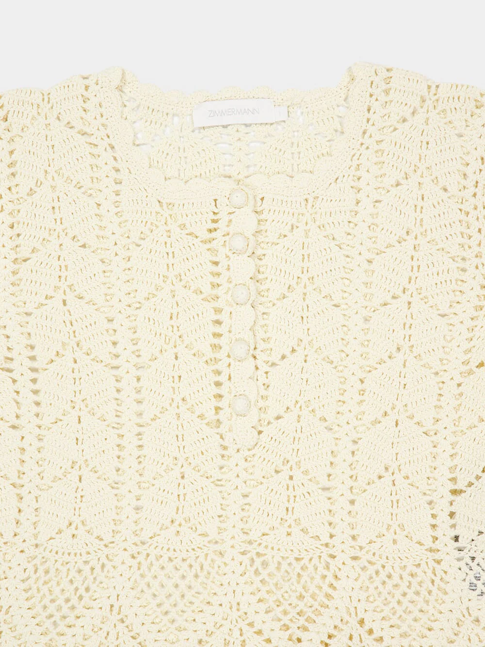 Awaken Cream Lace Crochet Peplum Top - Image 5