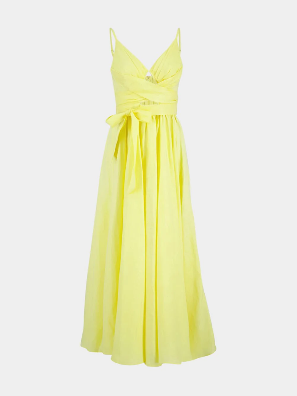 Awaken Linen Midi Dress in Lemon