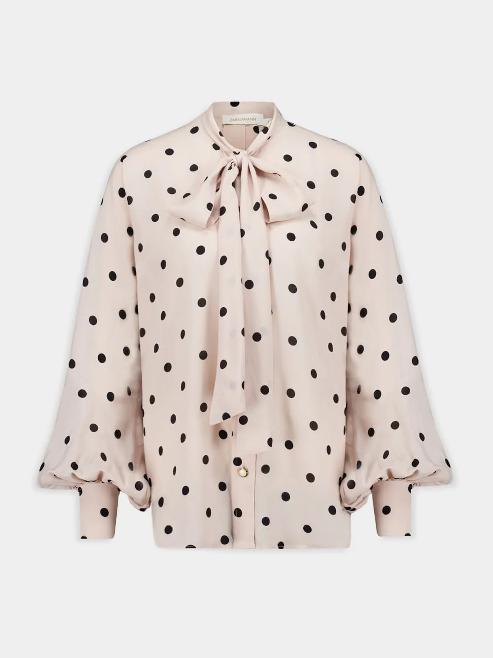 Beige Polka Dot Viscose Blouse