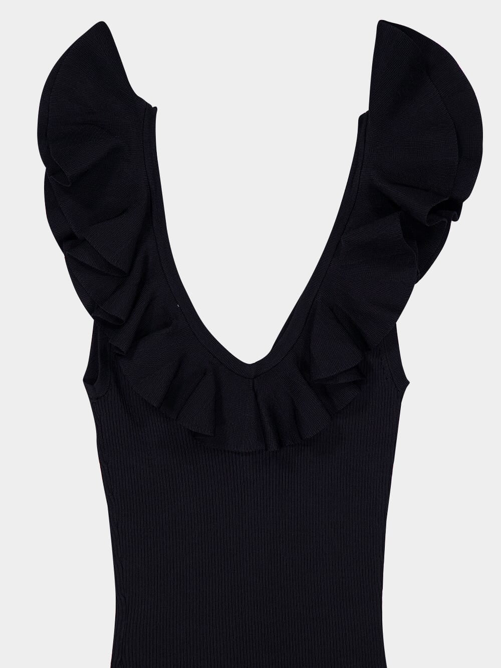 Black Awaken Frill Knit Tank Top - Image 6